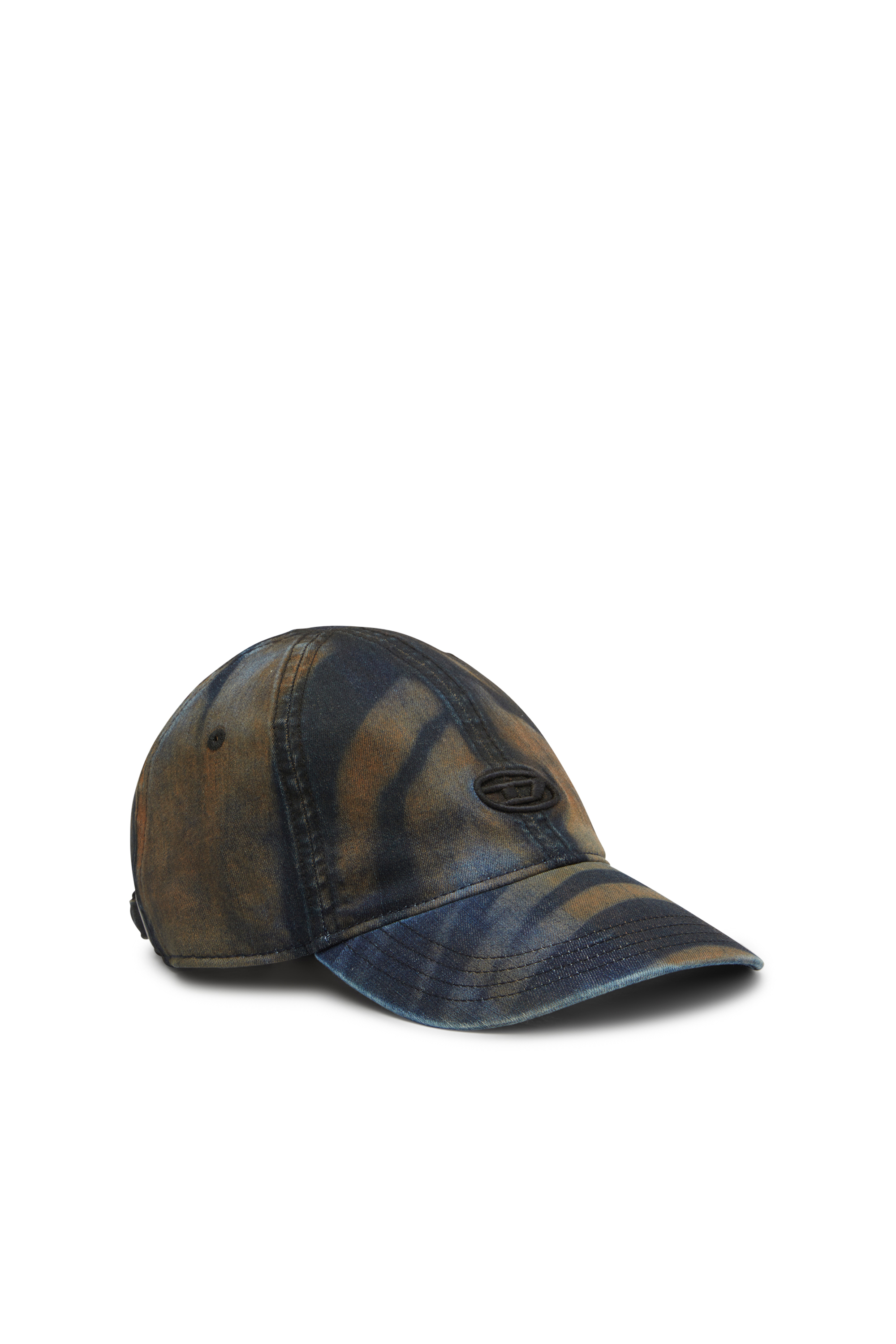 Diesel - C-HUPA, Male's Denim cap with camouflage effect in Blue/Brown - 1