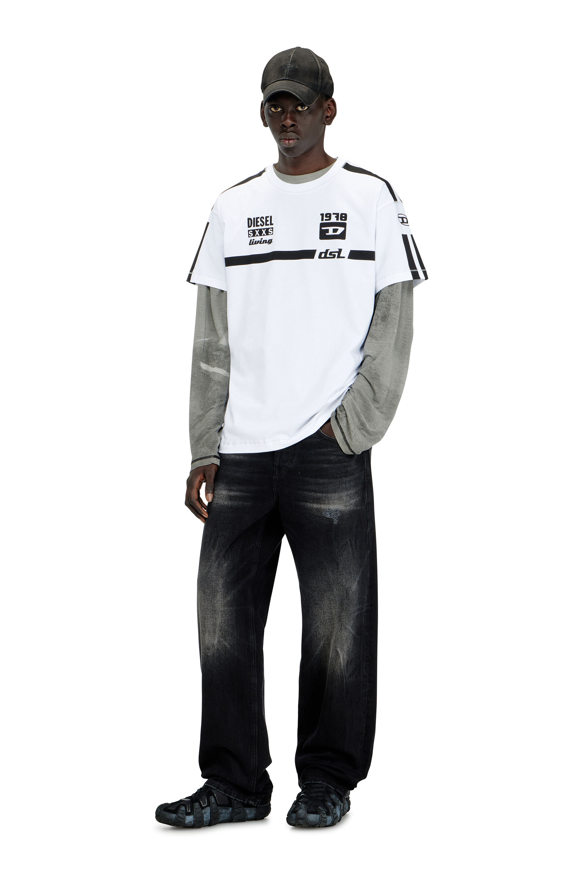 Diesel - T-NORM-V12, Camiseta de algod&oacute;n con estampados gr&aacute;ficos en contraste Hombre in ToBeDefined - 2