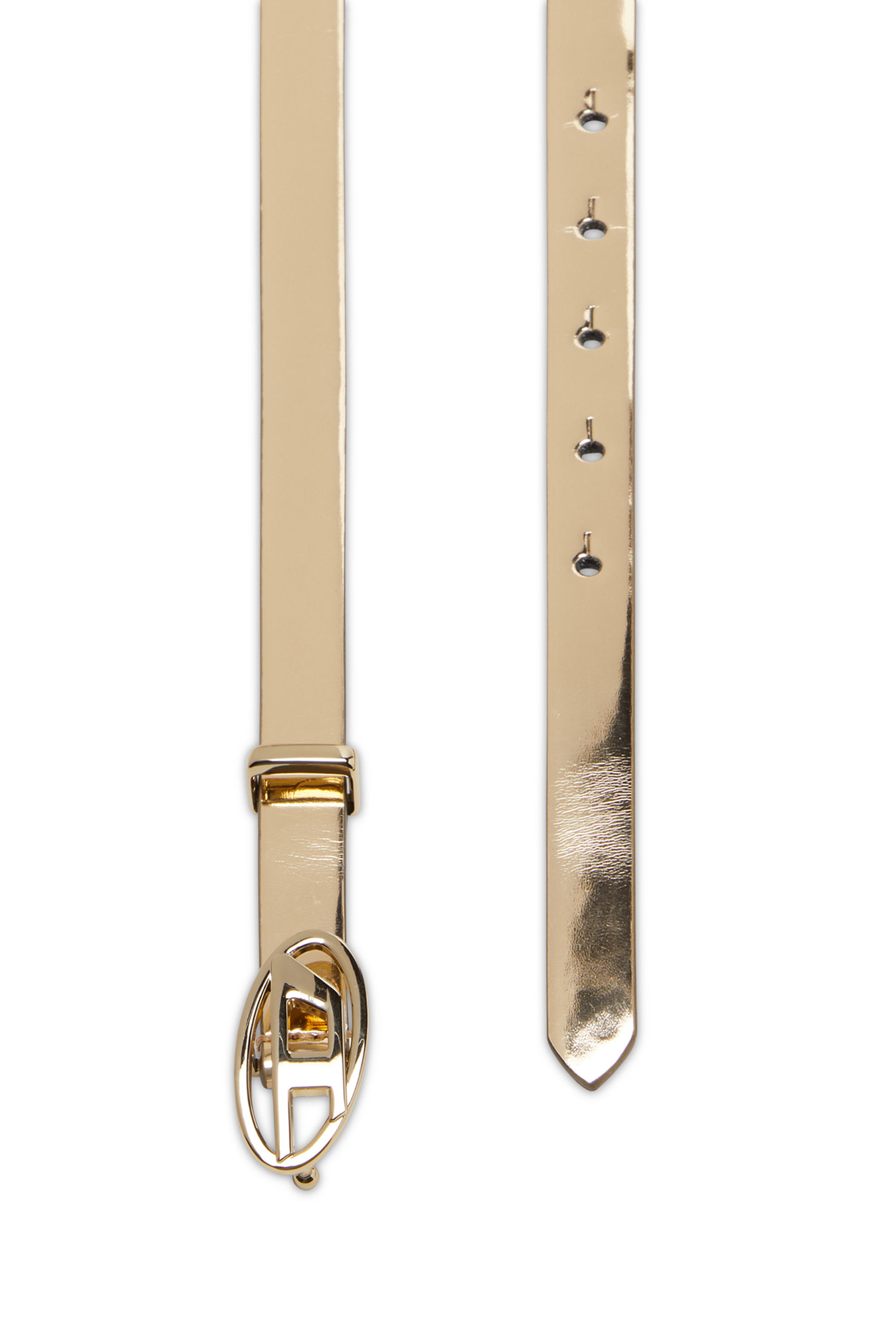Diesel - B-1DR 15, Woman's Slim belt in laminated leather in Gold - 2