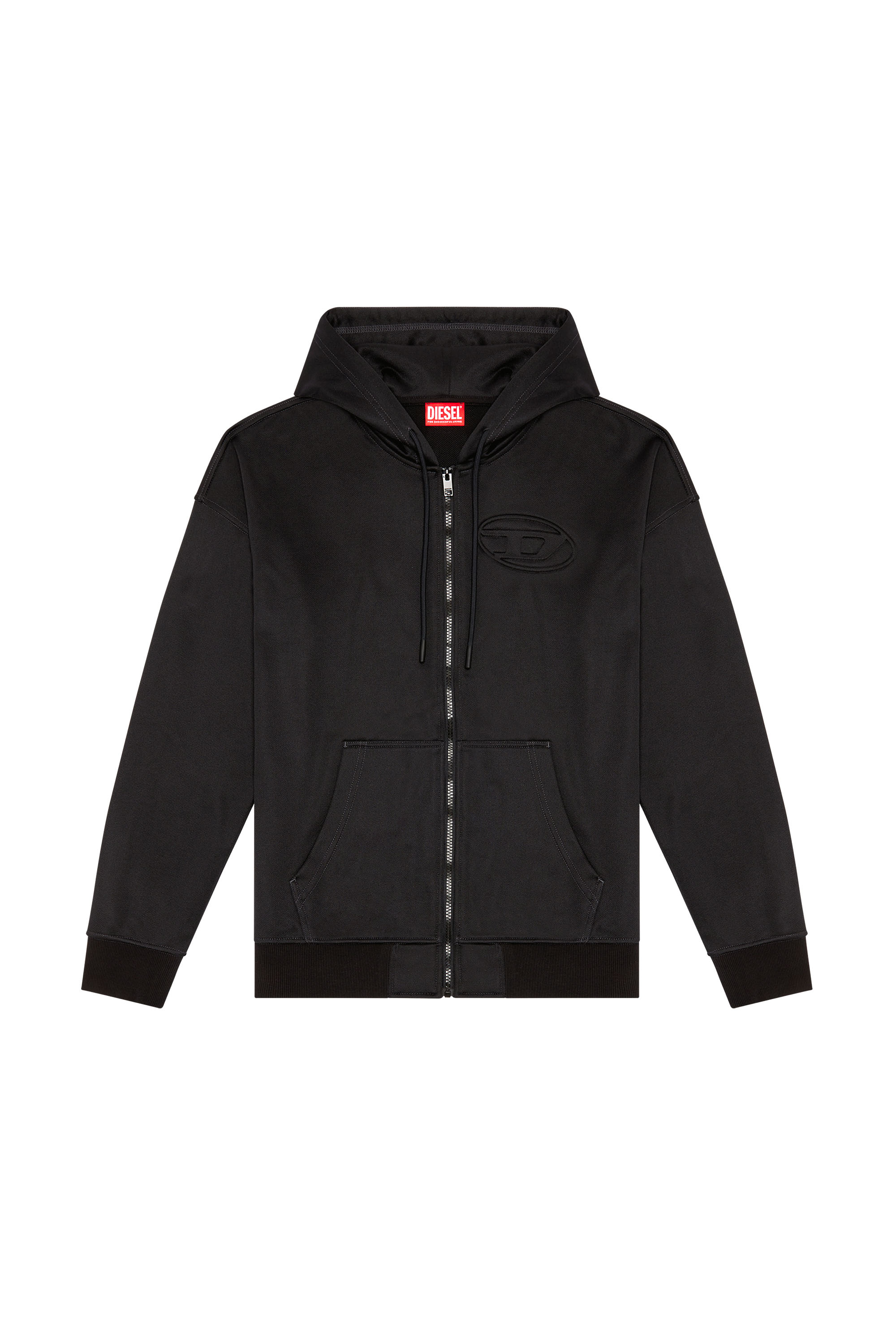 DIESEL S-LOCK ZIP-UP JERSEY ブラック Men's Zip-up sweatshirt with metallic logo | Black | Diesel