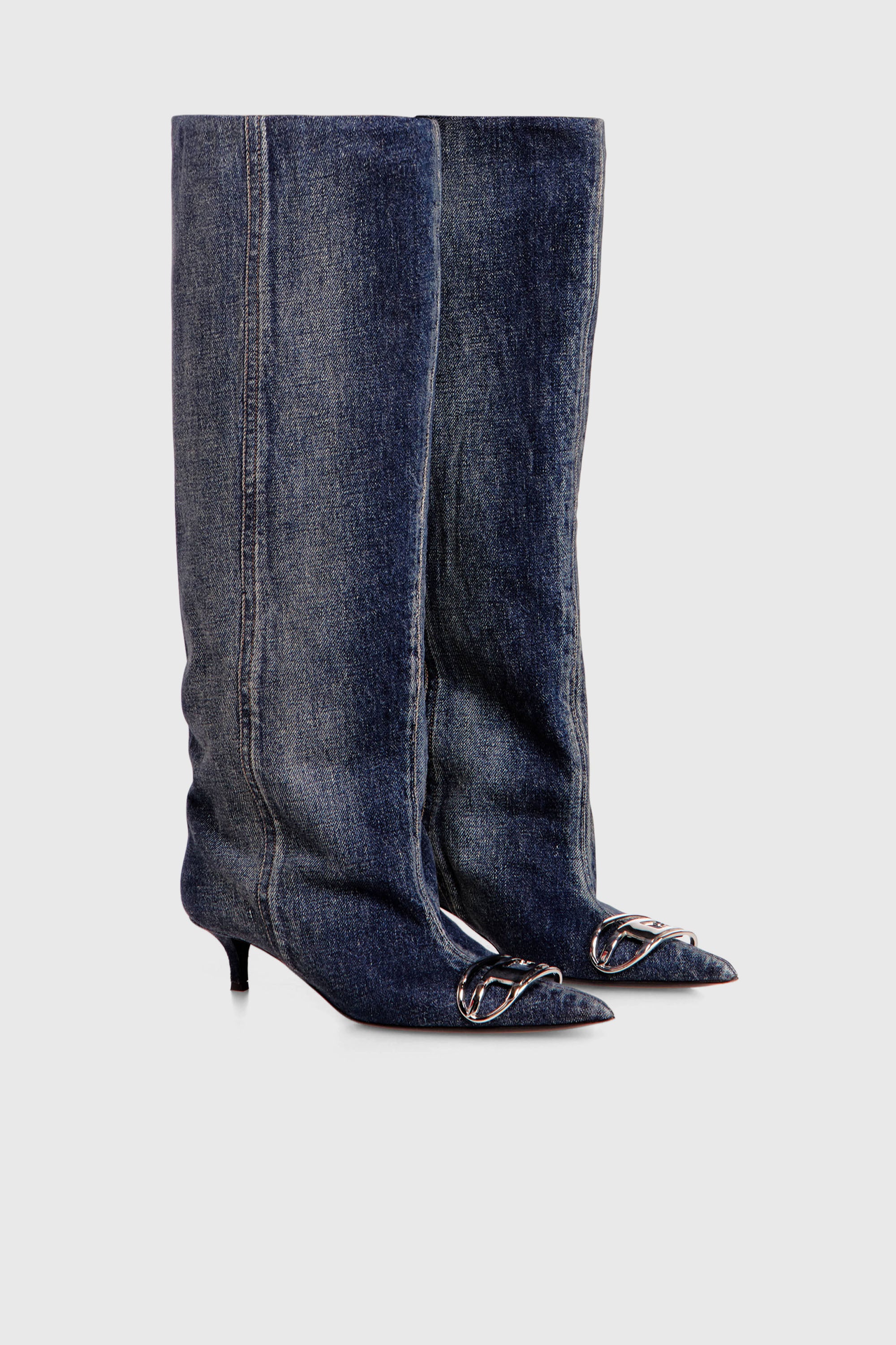 Diesel - D-VENUS KB SLOUCHY, Female's D-Venus-Slouchy knee-high boot in denim in Dark Blue - 2