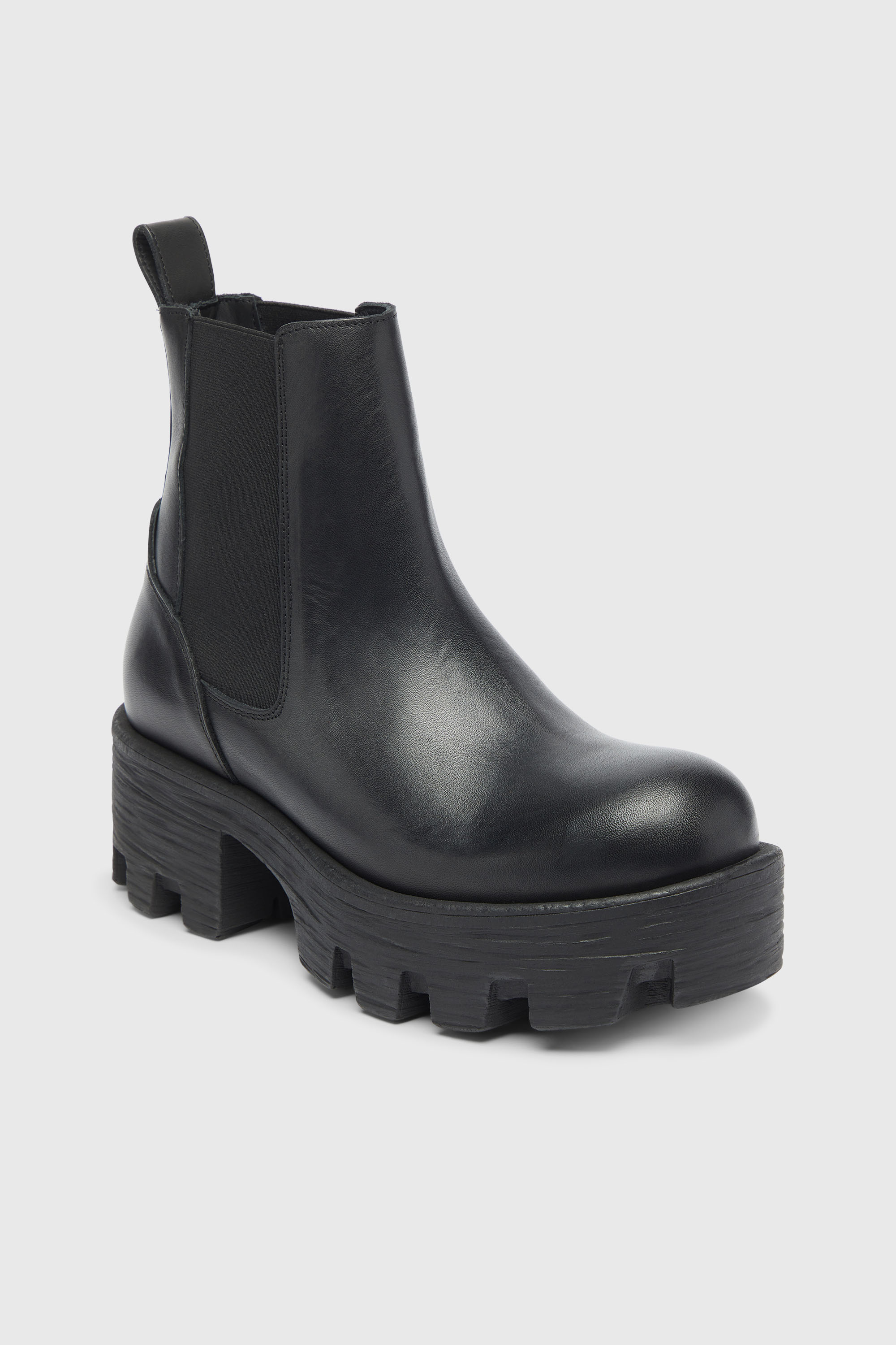Diesel - D-HAMMER CHUNKY W, D-Hammer - Botines Chelsea de piel con suela gruesa Mujer in Negro - 6