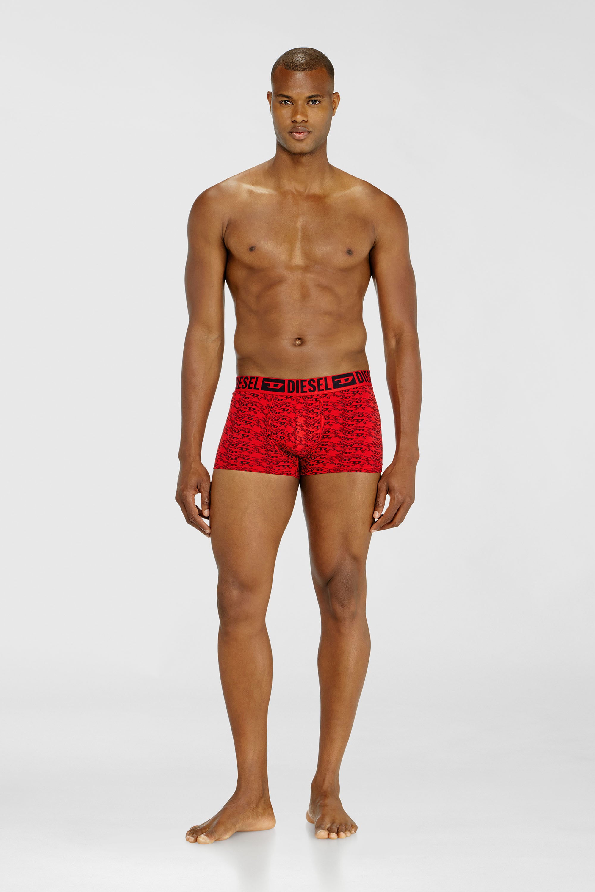 Diesel - MIKE-D-CORE-3PACK, Male's Set of three stretch cotton trunks with all-over print in Black/Red - 2