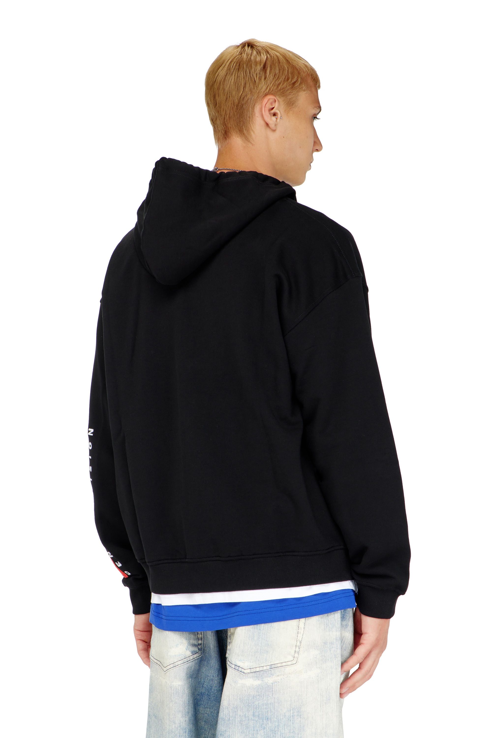 Diesel - S-BOXT-ZIP-HOOD-DIV, Sudadera con capucha y bordado de parche con logotipo Hombre in Negro - 4
