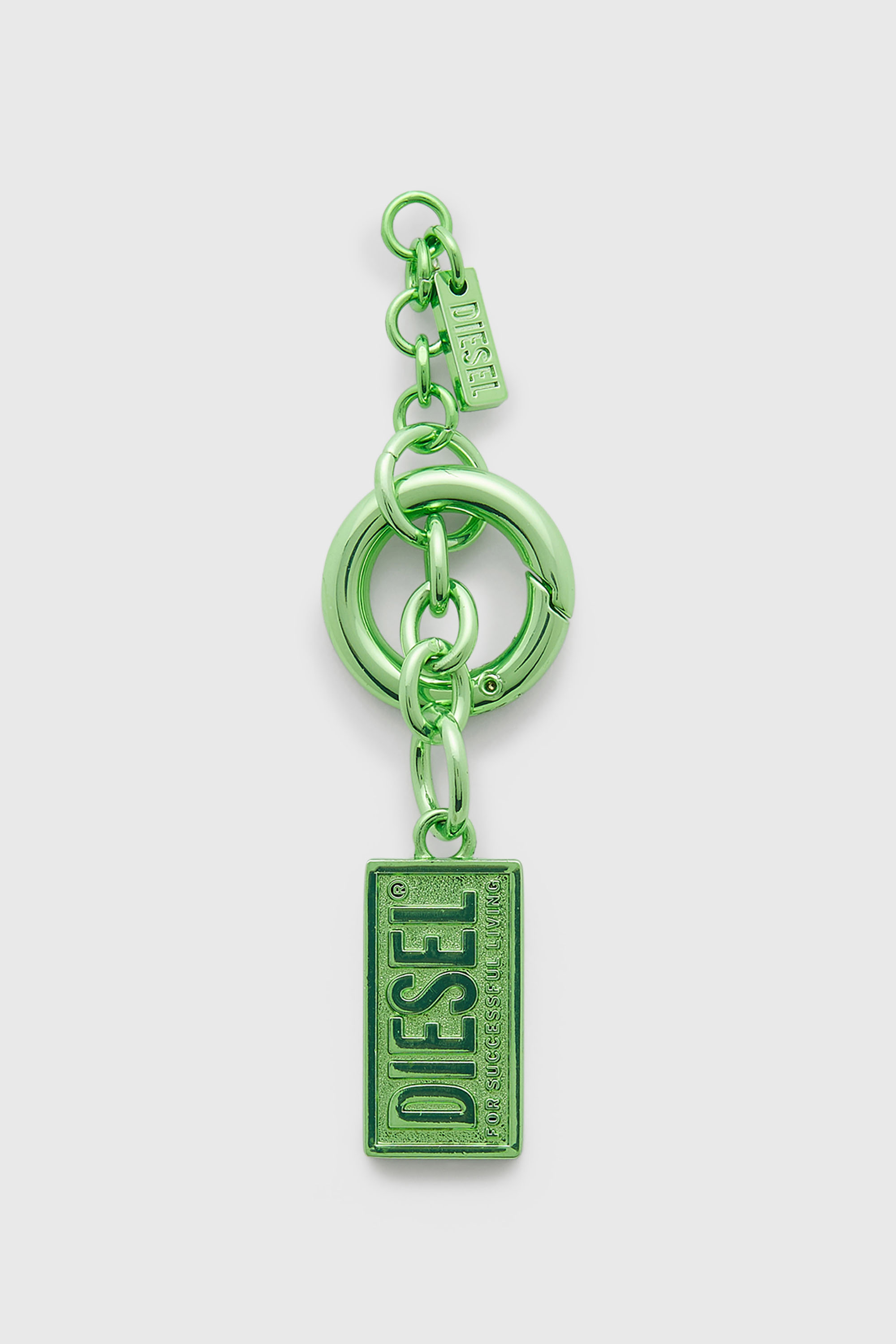 Diesel - CHARM-BISCOTTO, Female's Metal keyring with Biscotto logo charm in Green - 1