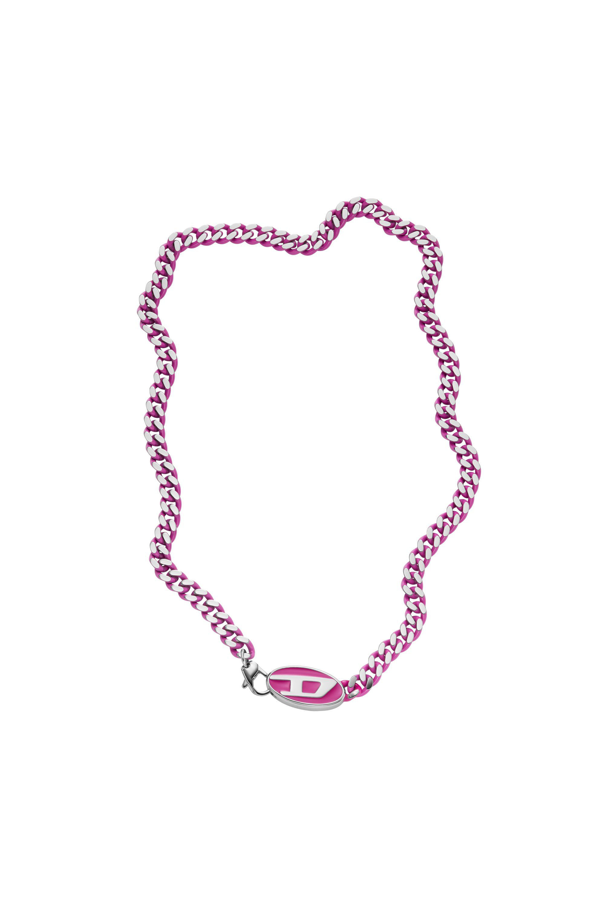 Diesel - DX1508, Unisex's Stainless steel chain necklace in Pink - 1