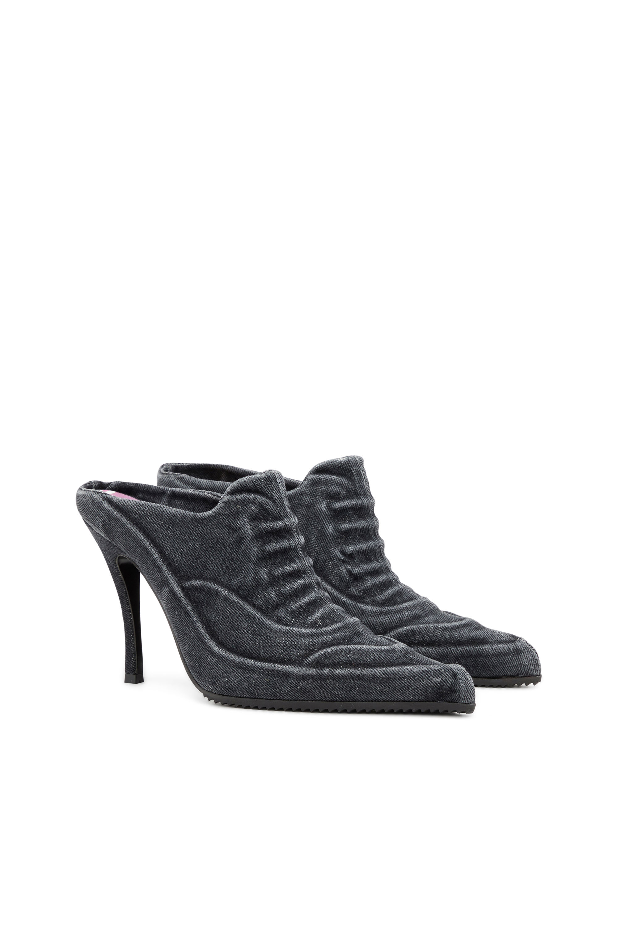 Diesel - D-CLOUD ML, D-Cloud-Mule en denim délavé Femme in Noir - 3