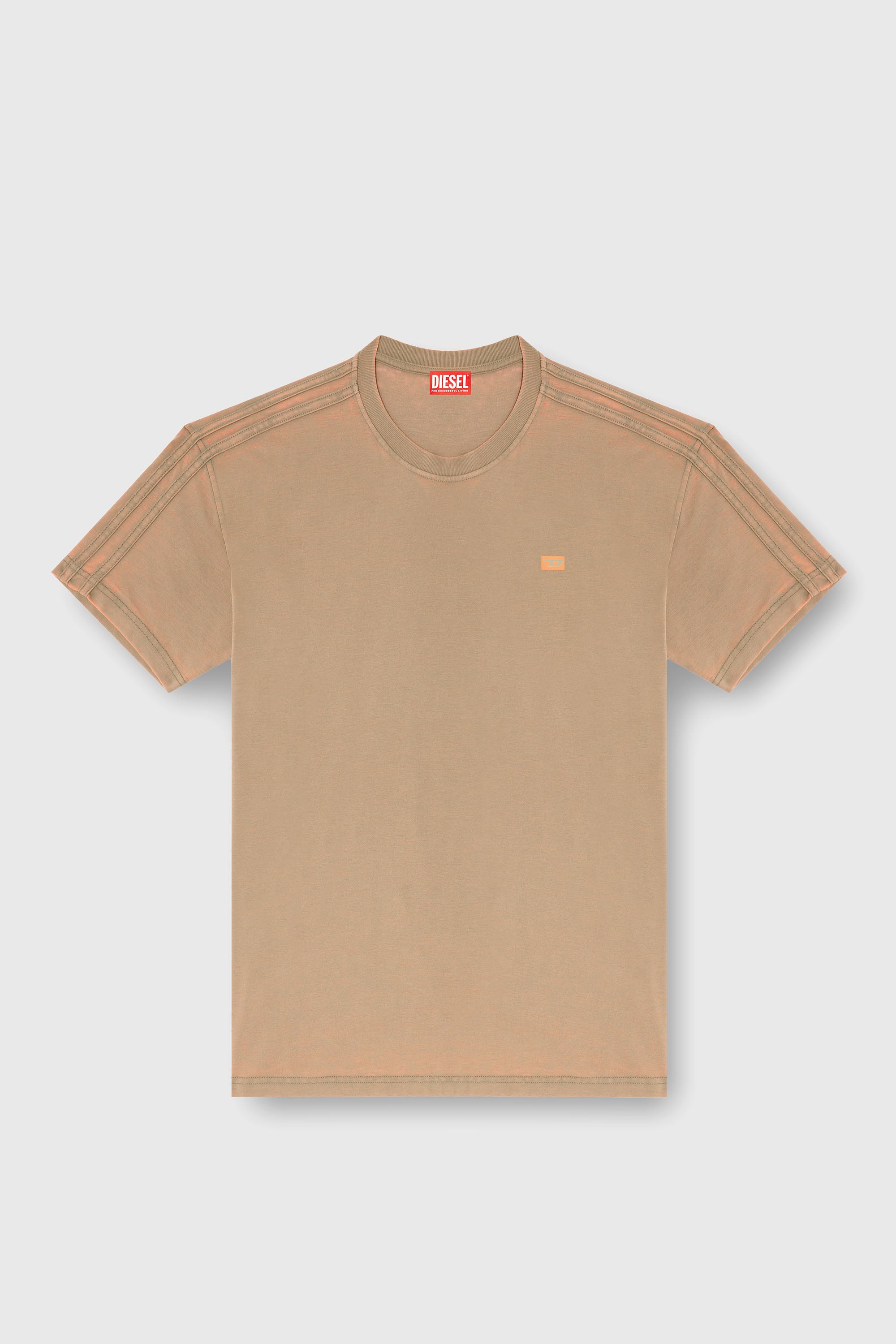 Diesel - T-WAYAN, Man's Long-sleeve T-shirt in burnout jersey in Light Brown - 2