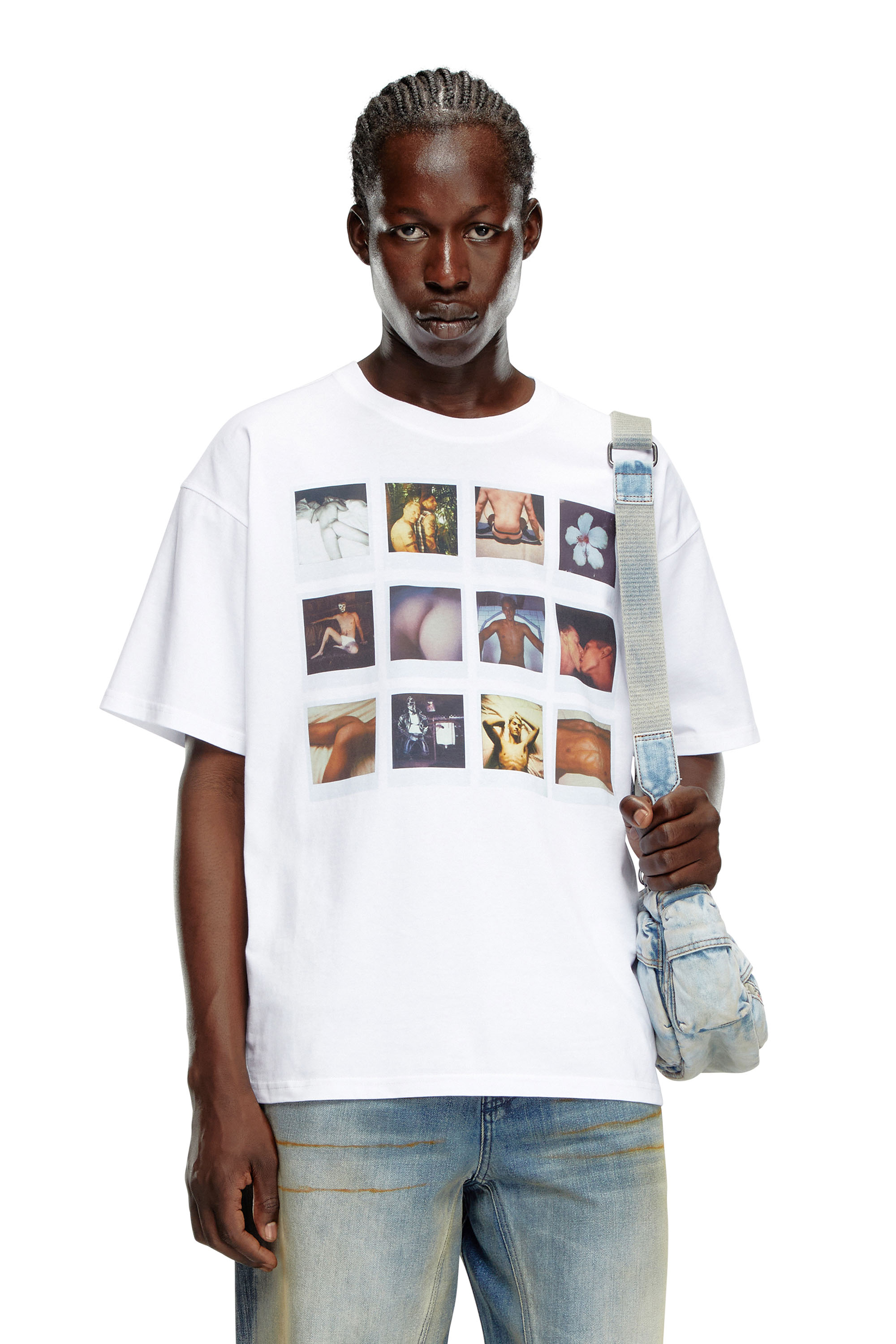 Diesel - PR-T-BOXT-SS, Unisex's T-shirt with polaroid patches in White - 1