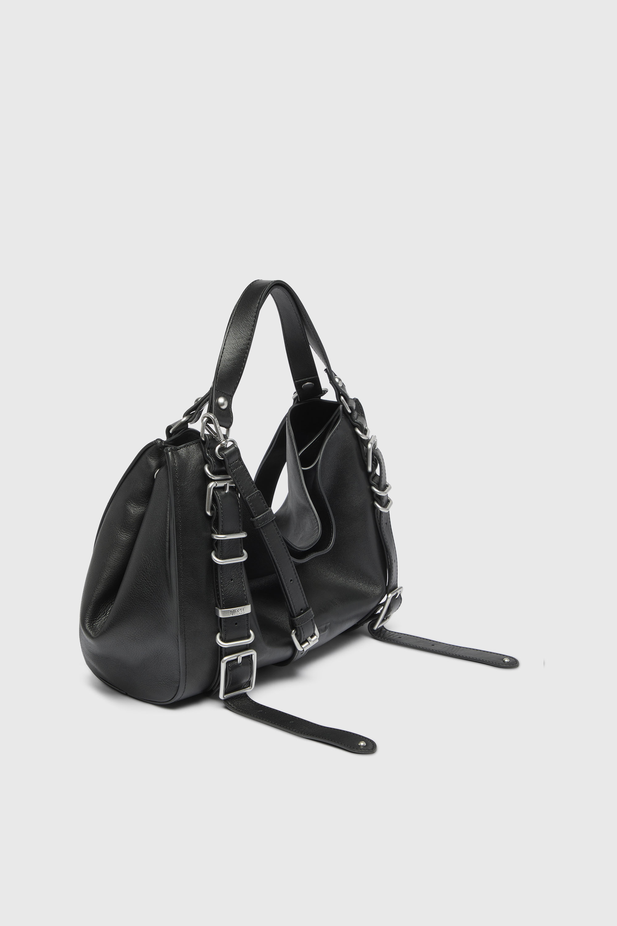 Diesel - D-ONE TOPHANDLE M, D-One-Bolso medium con asa superior de piel tratada Unisex in Negro - 5