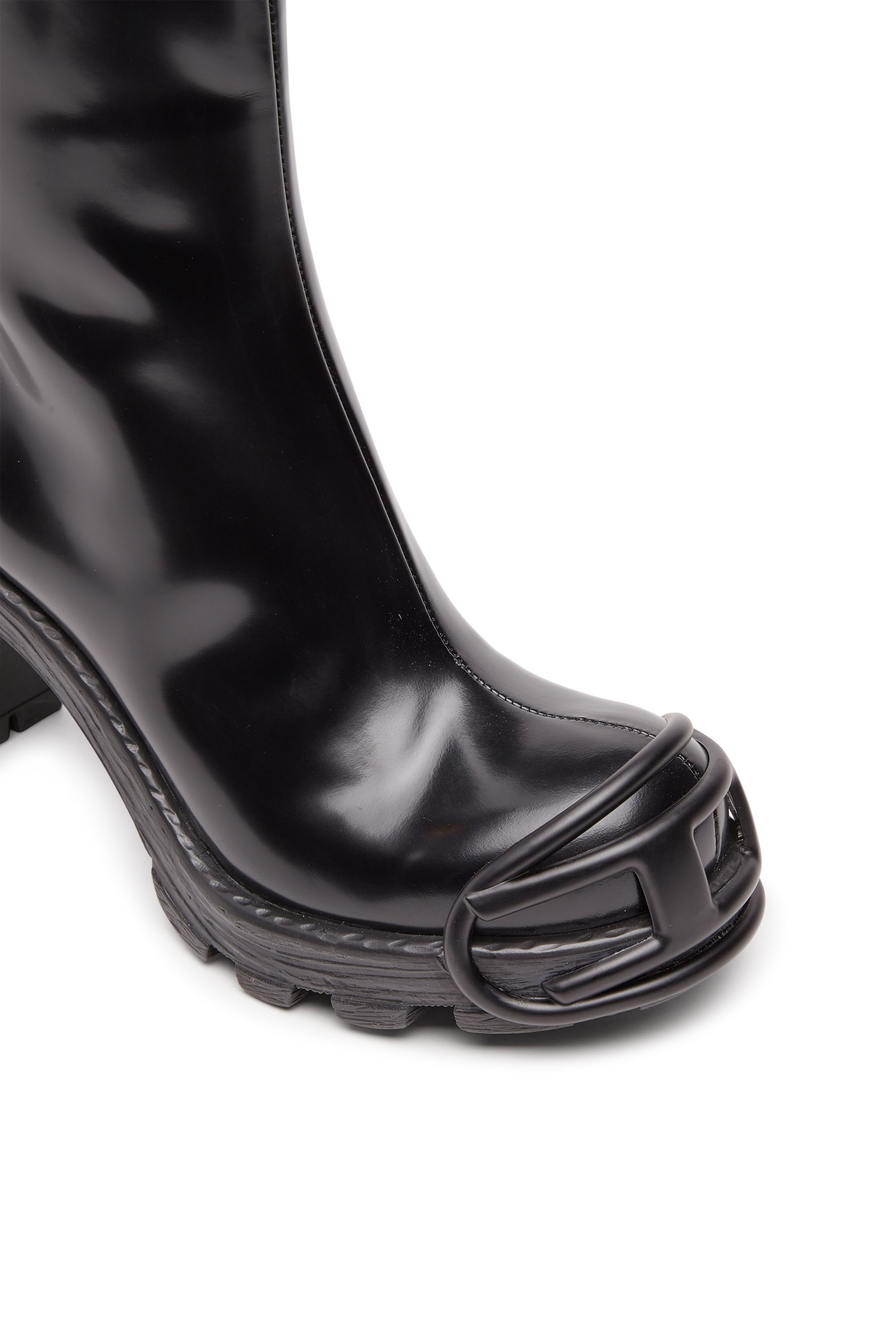 Women #39 s D Hammer High heel boots in brushed leather Black Diesel