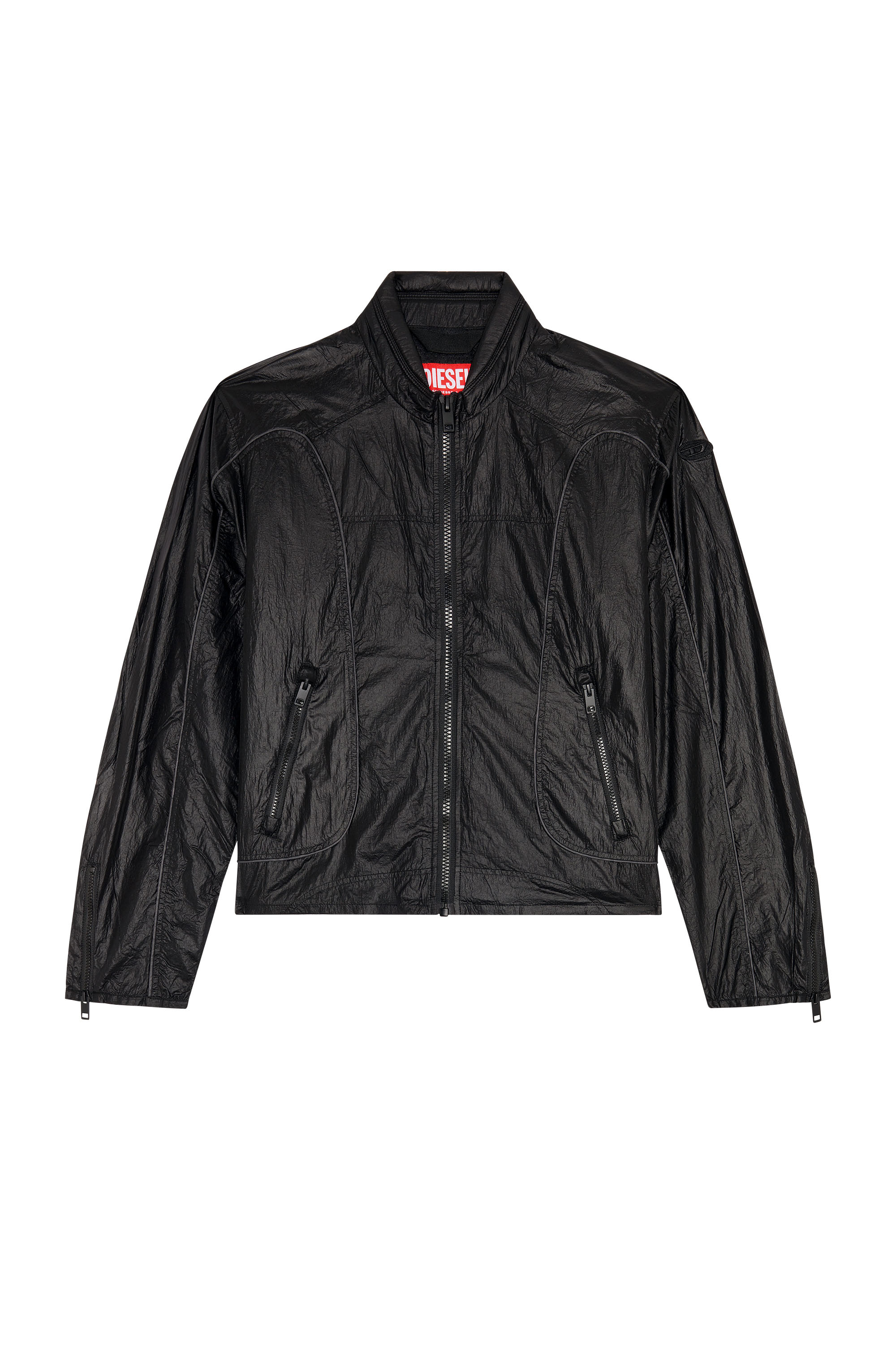 Diesel - J-BLINKID-A, Chaqueta de nailon con detalles en contraste Hombre in Negro - 2
