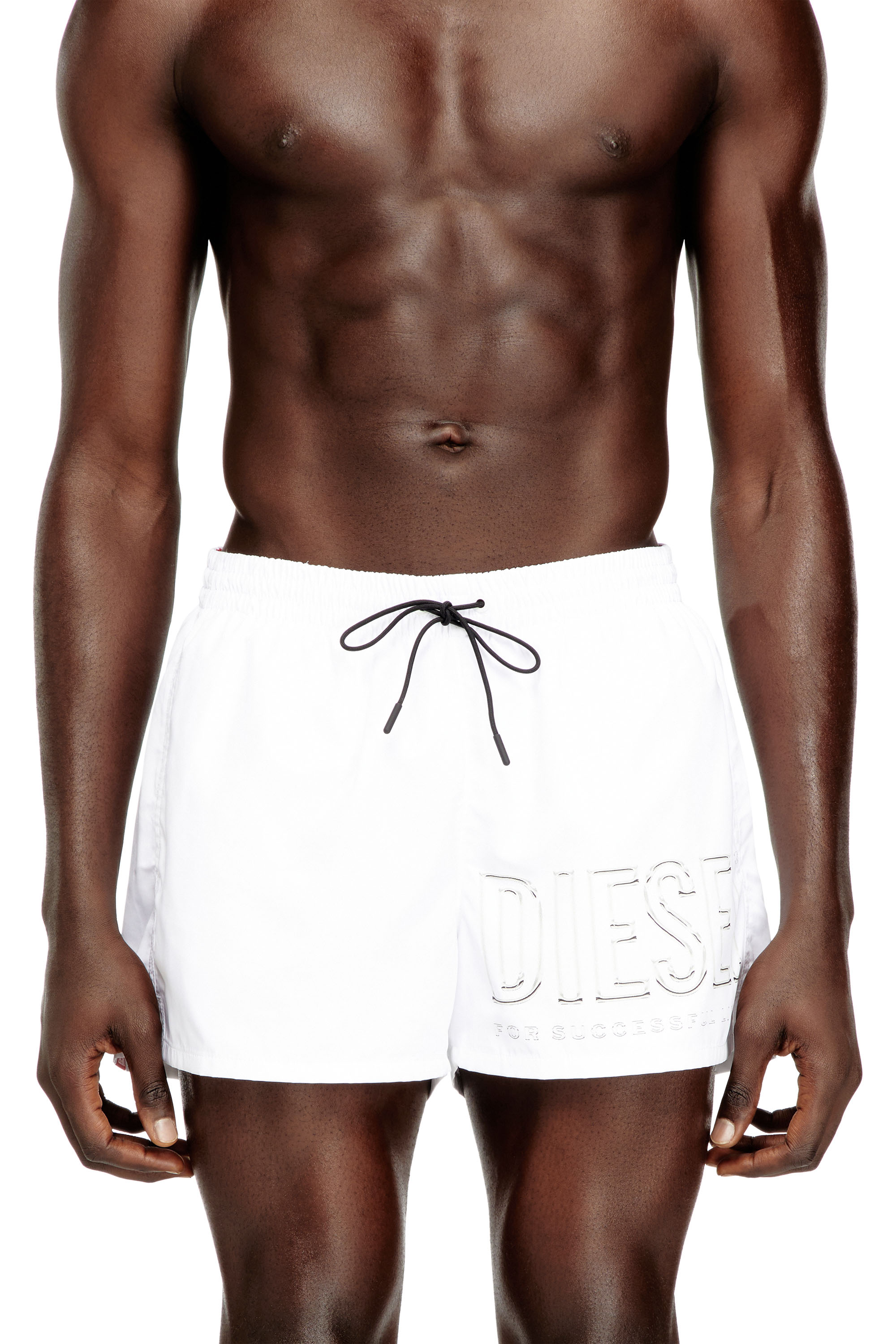 Diesel - OLYMPIC-34-D-CORE, Man's Mid-length swim shorts with outline logo in White - 2