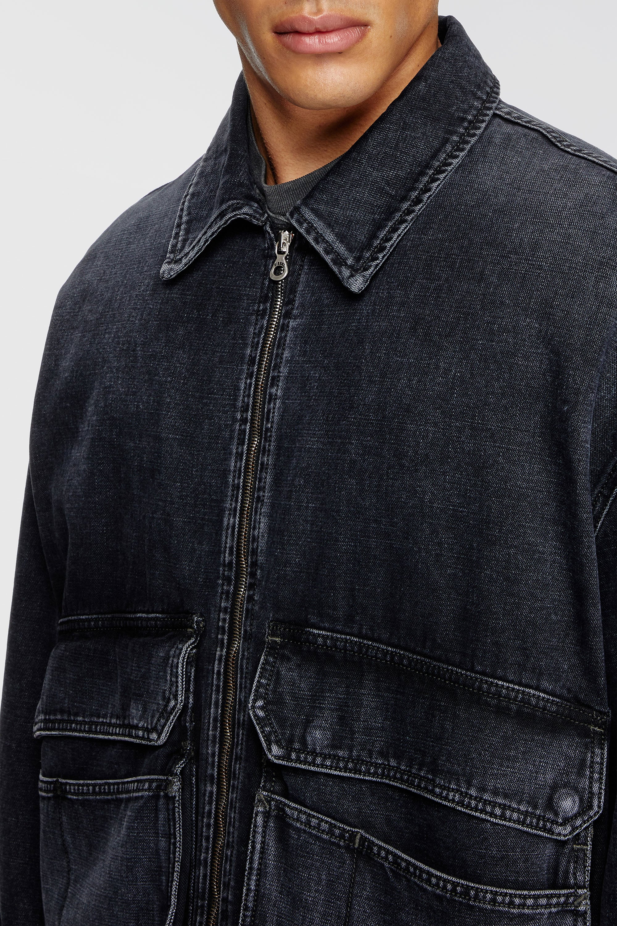 Women's Jacket in batavia-weave denim | Black | Diesel {{Country}}
