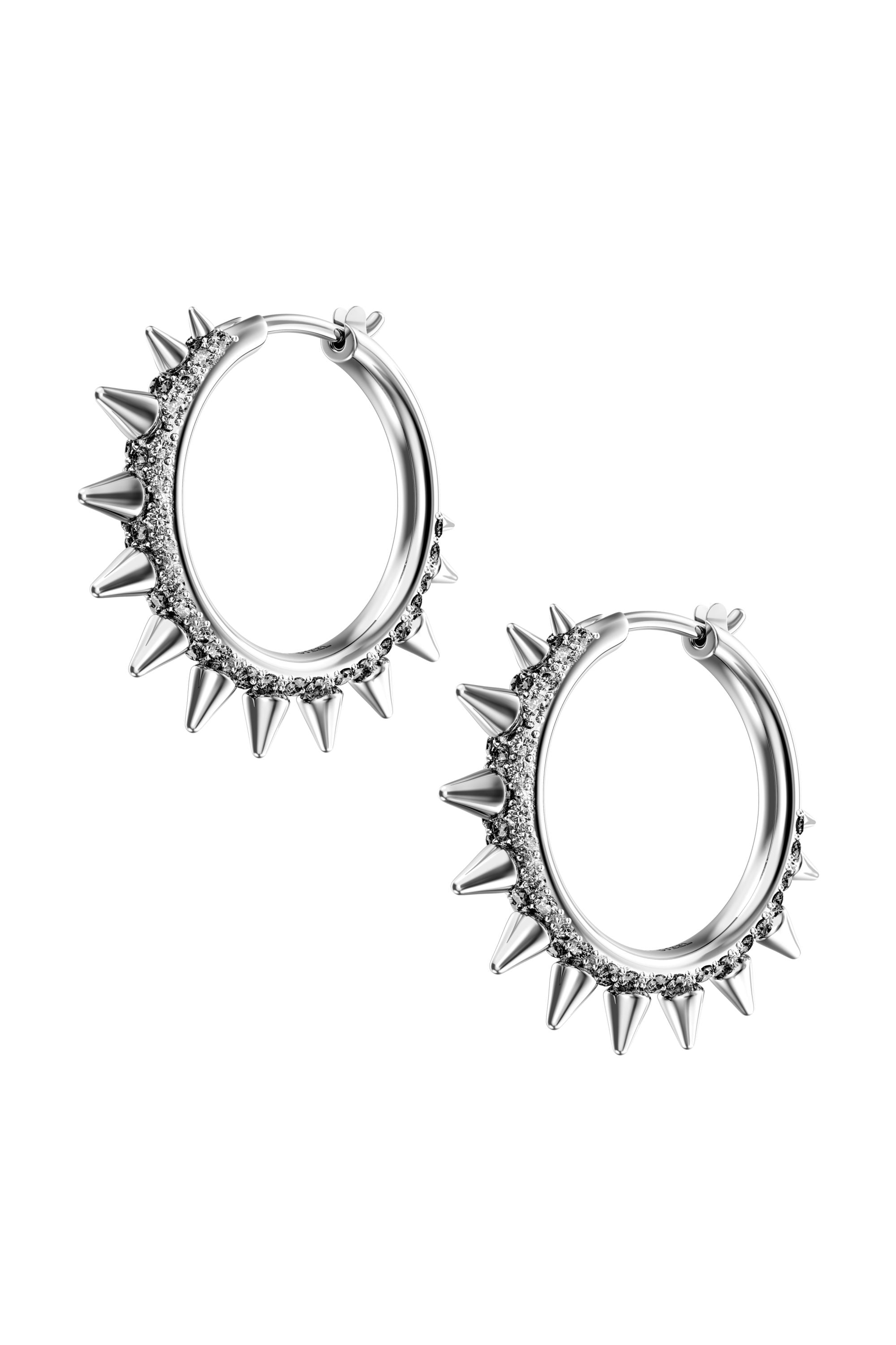 Diesel - DX1722040, Unisex's Stainless Steel Hoop Earrings in Silver - 1