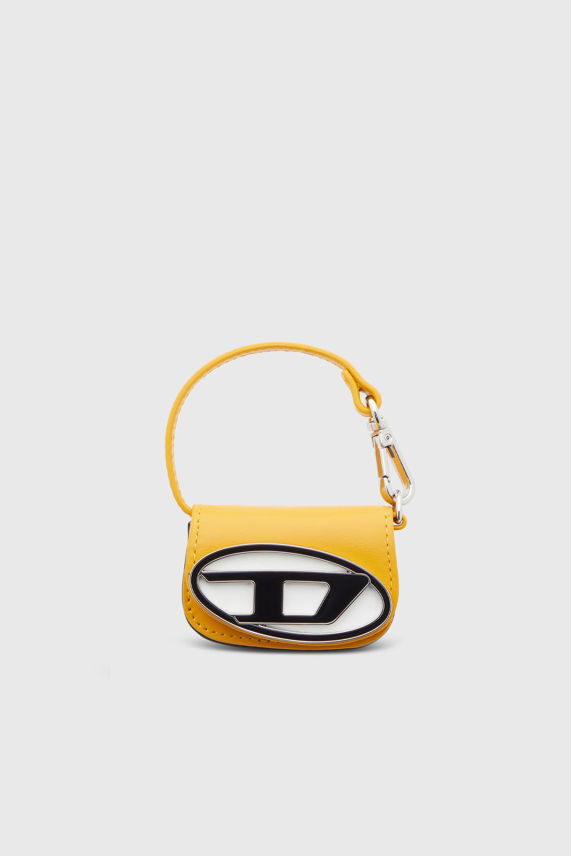 Diesel - 1DR MICRO, Female's Bag charm in leather with Oval D logo in Yellow - 1