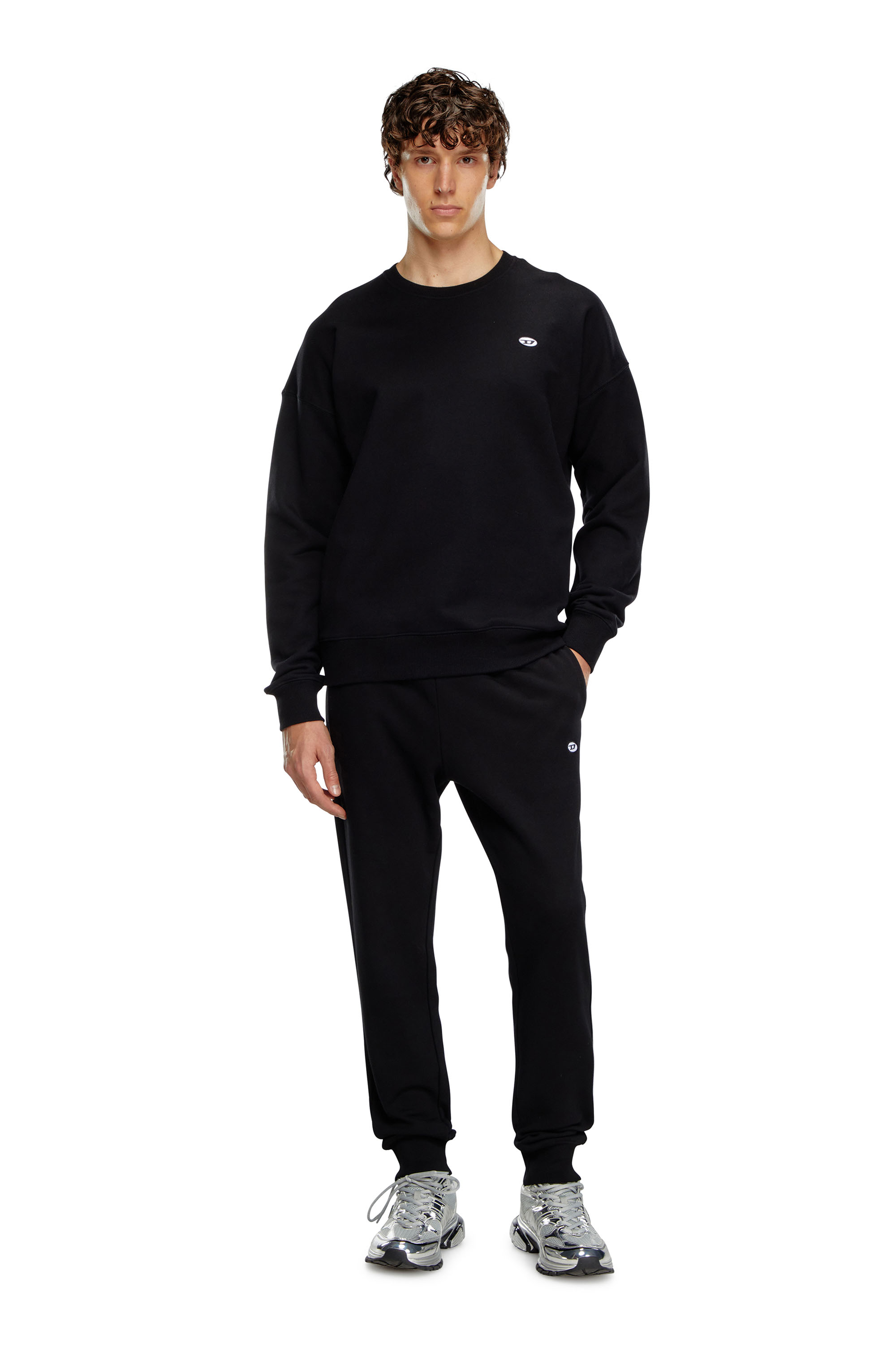 Diesel - P-TARY-DOVAL-PJ, Pantalon de survêtement avec empiècement Oval D Homme in Noir - 2