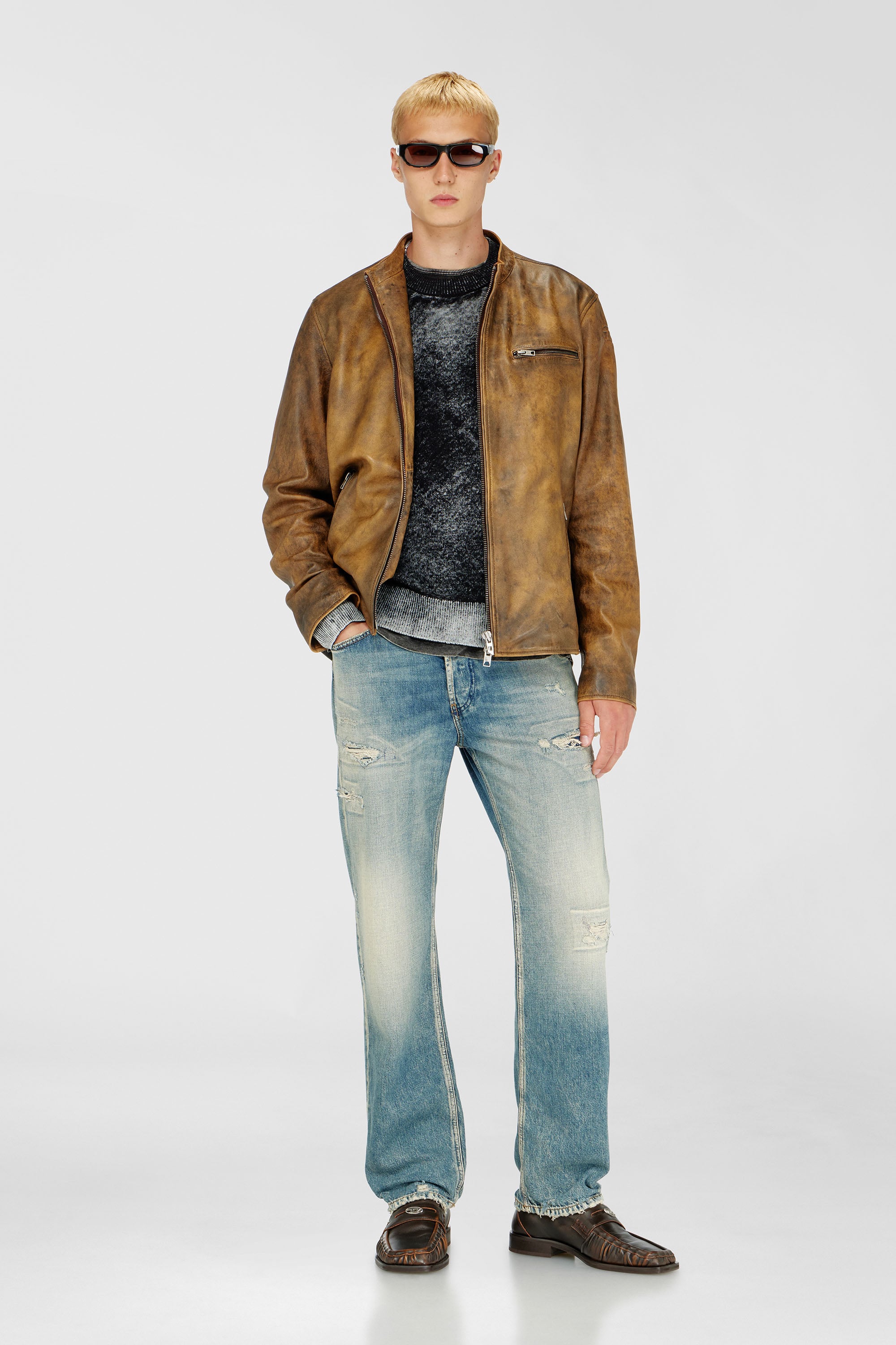Diesel - K-LAURENT, Male's Jumper with faded reverse print in Black - 2
