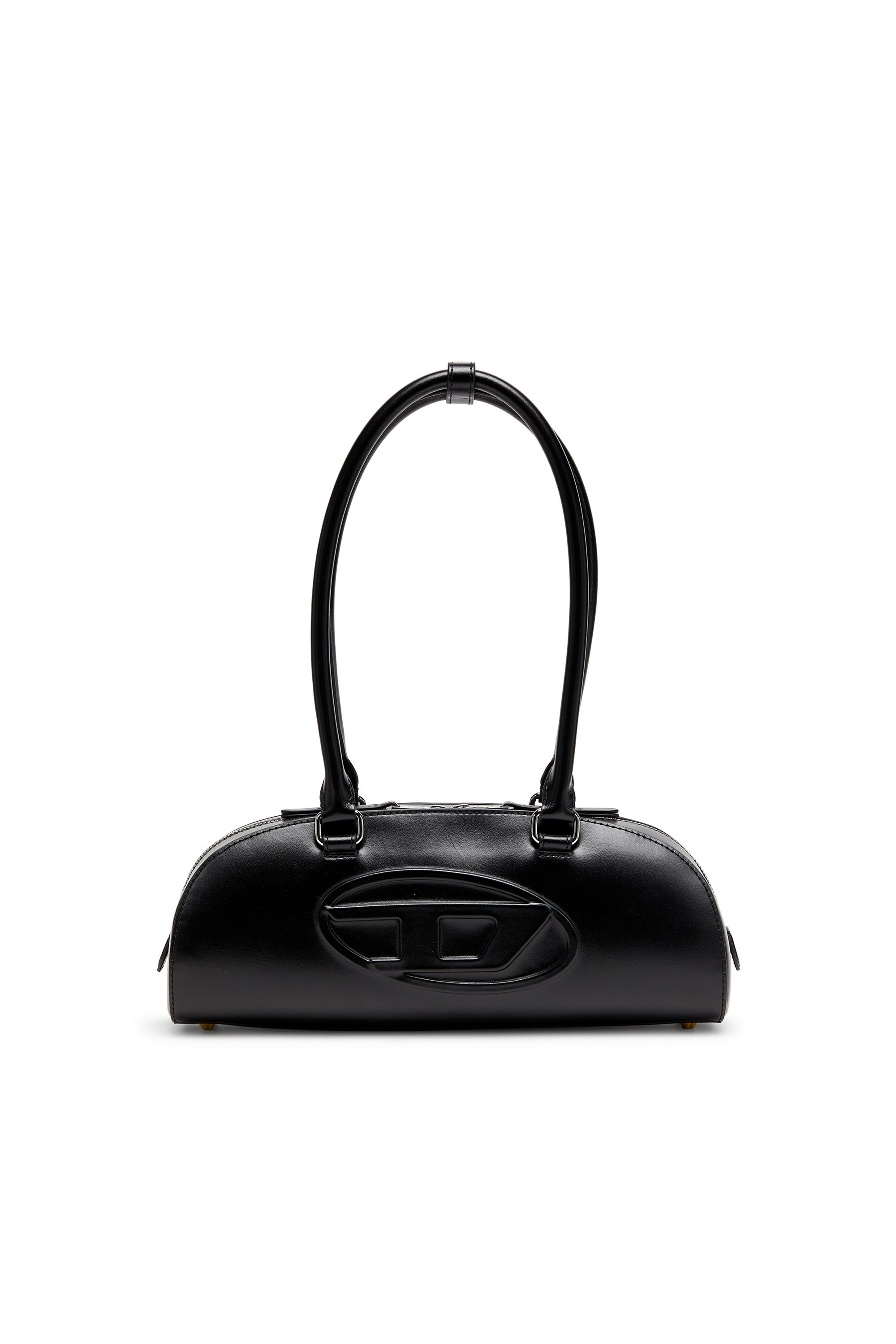 Diesel - 1DR DOME SHOULDER EW, Woman's 1DR Dome - Elongated bowling bag in leather in Black - 1