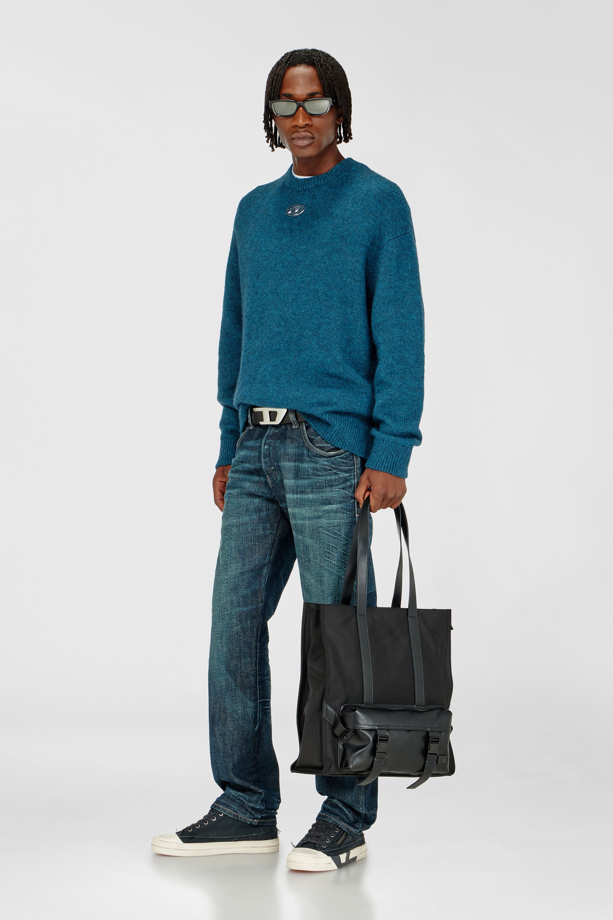 Diesel - K-AREESO, Jersey de mezcla de lana y alpaca Hombre in Verde - 1