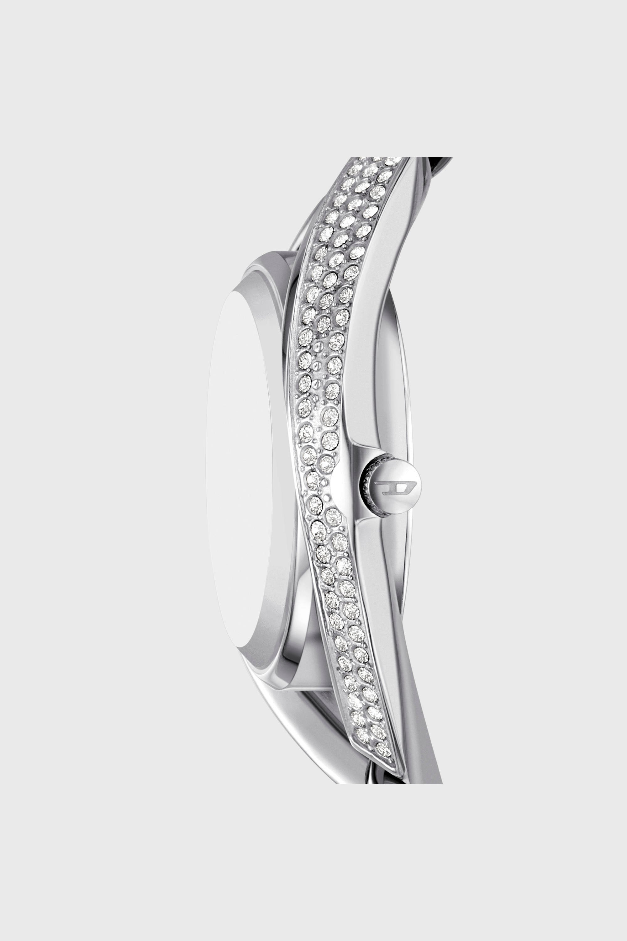 Diesel - DZ5635 WATCH, Woman's Vani-D pav&eacute; stainless steel watch in Silver - 2