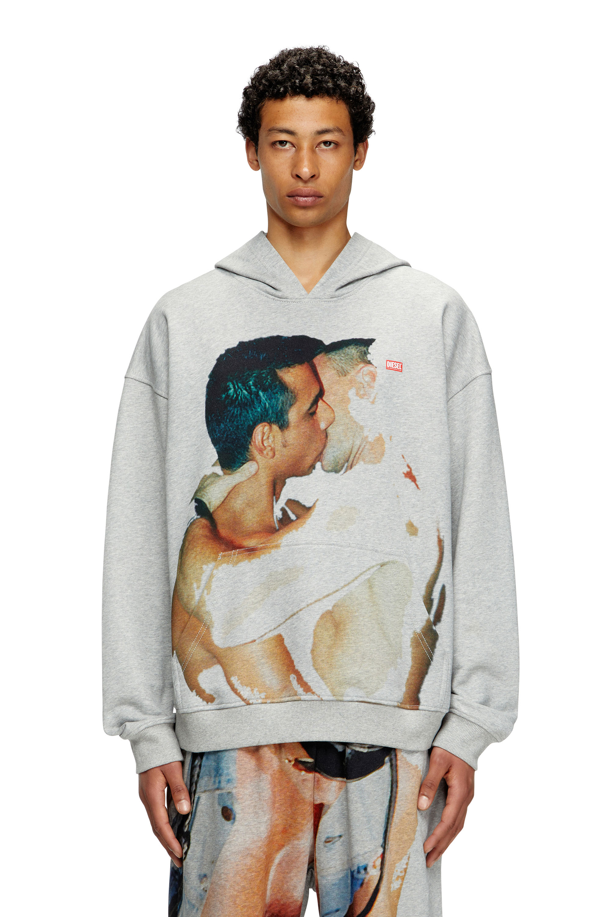 Diesel - PR-S-BOXT-HOOD-TOM25, Sweat-shirt à capuche avec imprimé graphique Mixte in Gris - 3