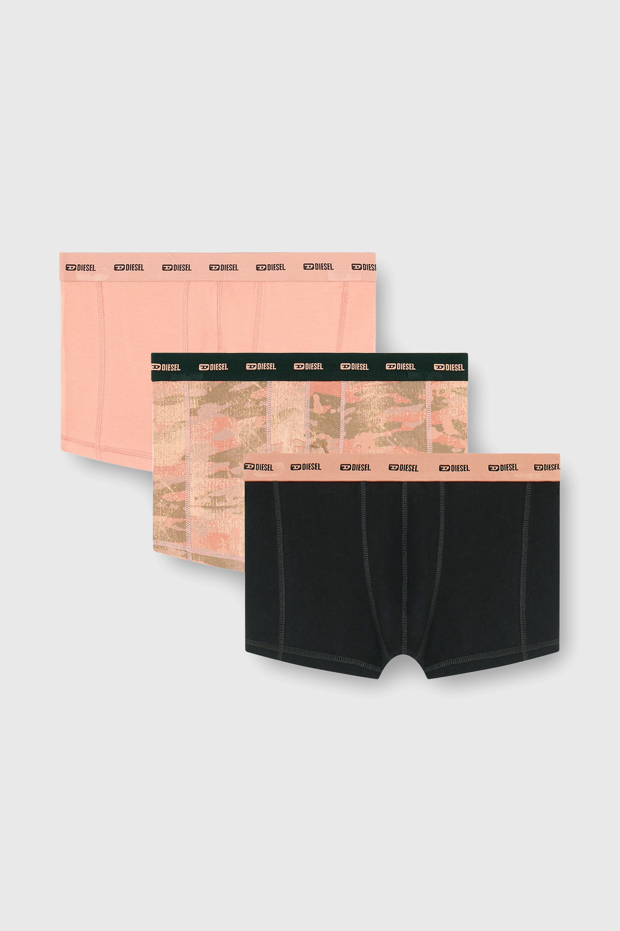 Diesel - DAMIEN-UTLT-3PACK, Male's Three-pack of boxer briefs plain and camo in Multicolor - 4