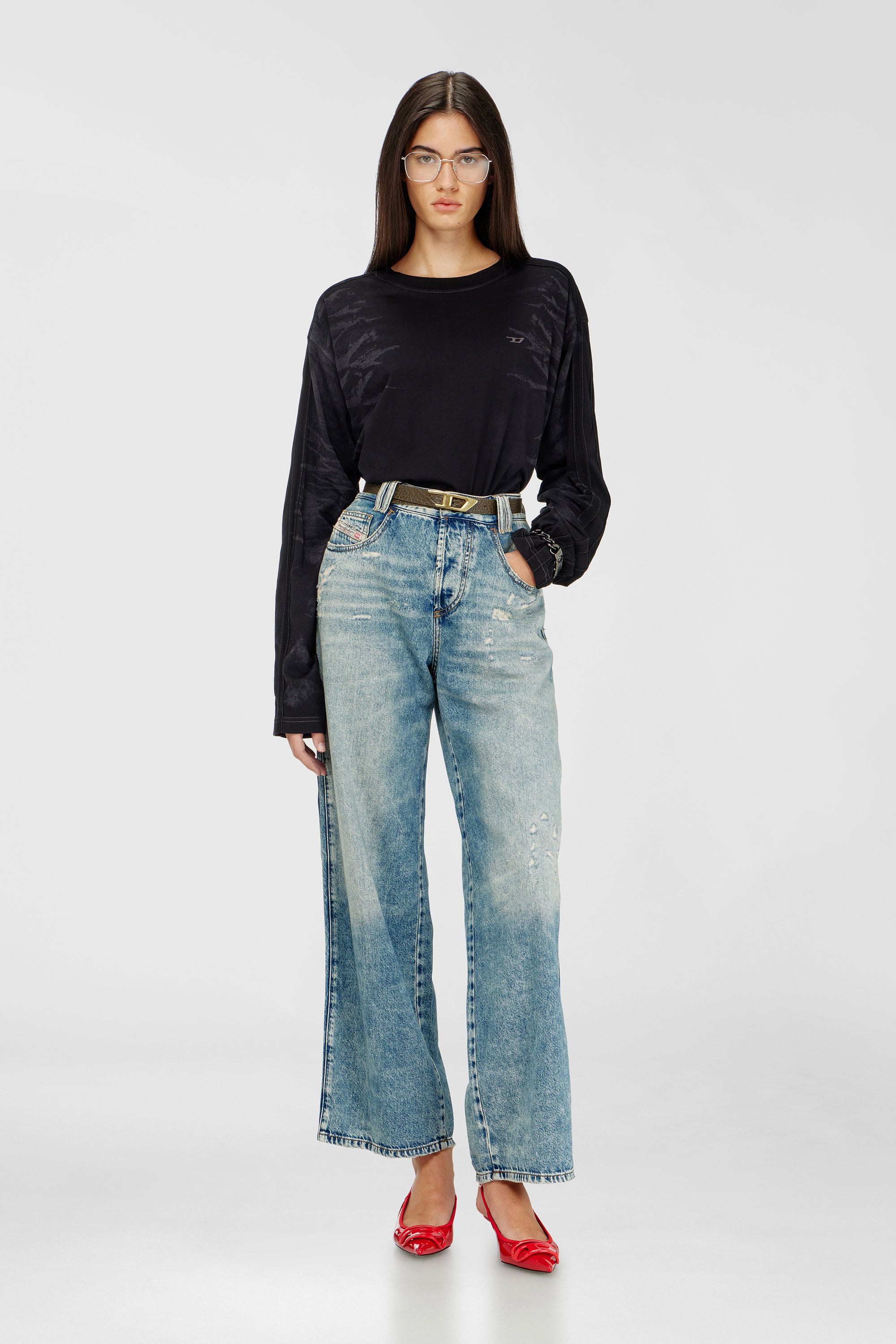 Diesel - Unisex's Relaxed Jeans 1982 D-Hakou 09Q76, Light Blue - 1
