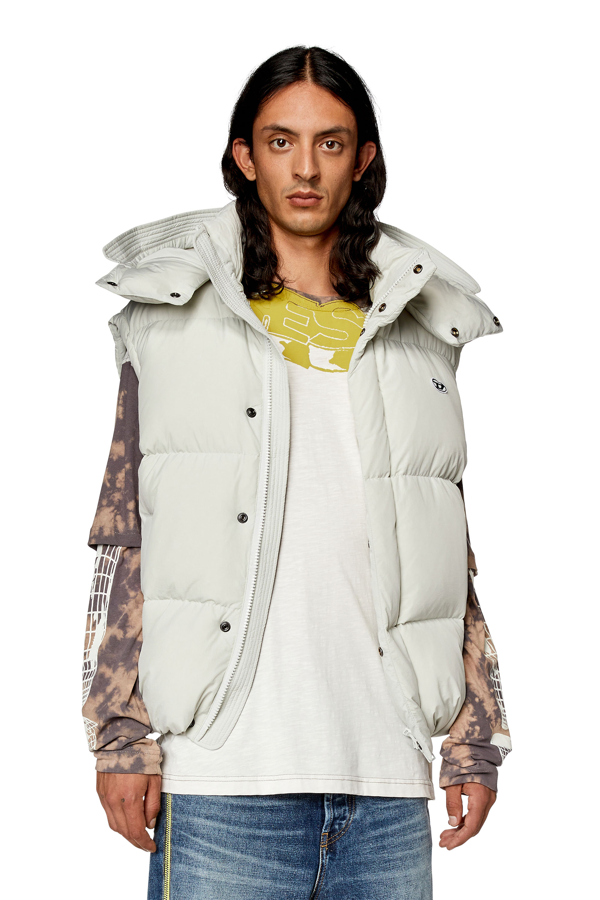 W-ROLFYS: Men's Down vest, sleevless jacket in nylon | Diesel