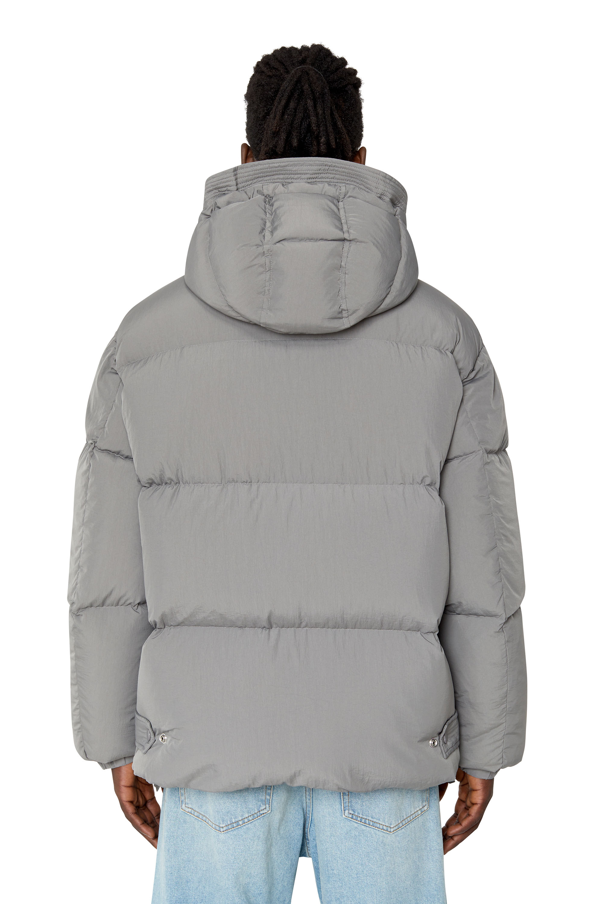 Diesel - W-ROLF-NW, Man's Polygiene ViralOff&reg; real down jacket in Grey - 5