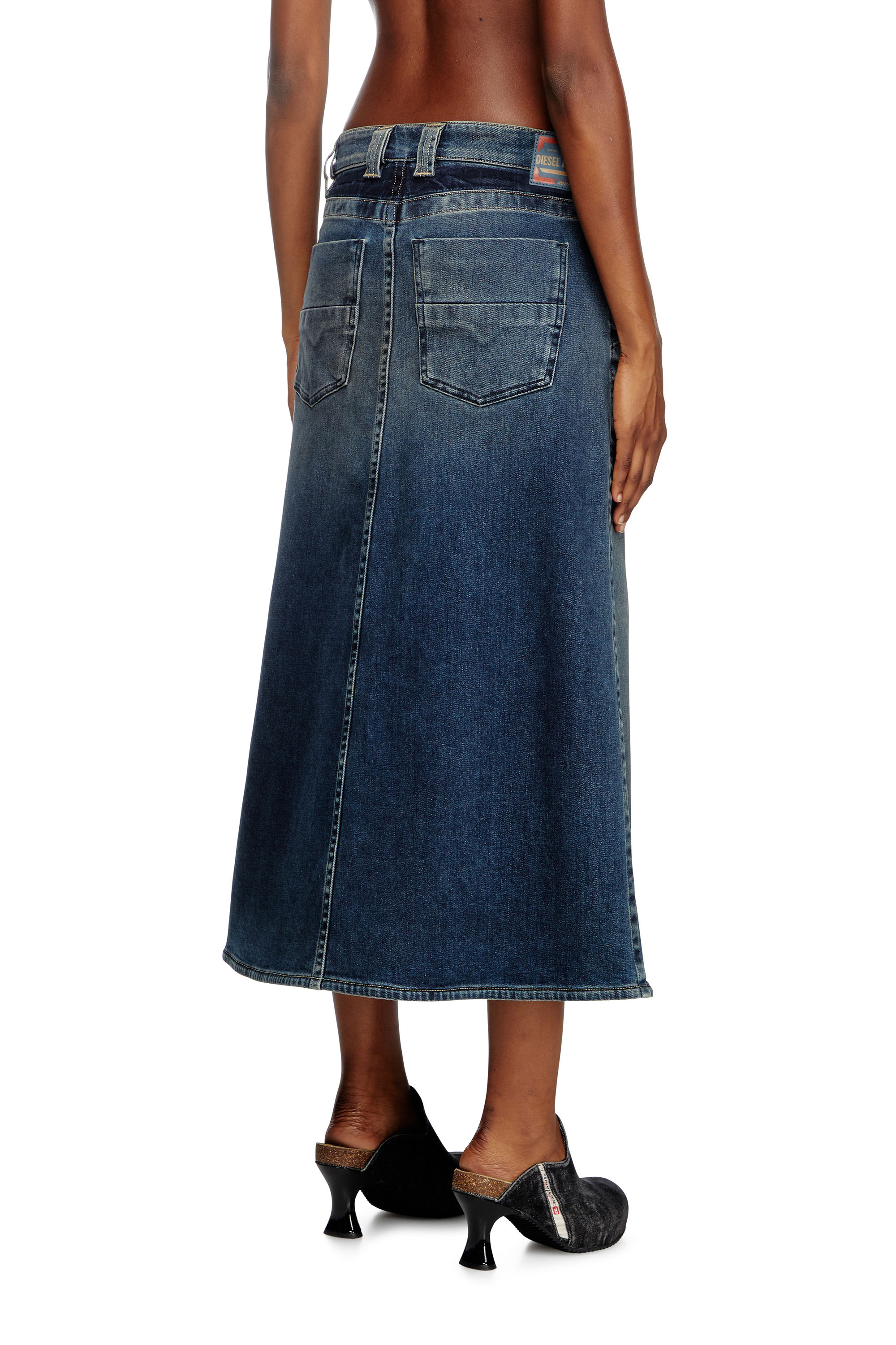 DE-PAGO-MID-RE, Azul Oscuro Diesel - DE-PAGO-MID-RE, Falda midi de Rehab denim Mujer in Azul marino - 4