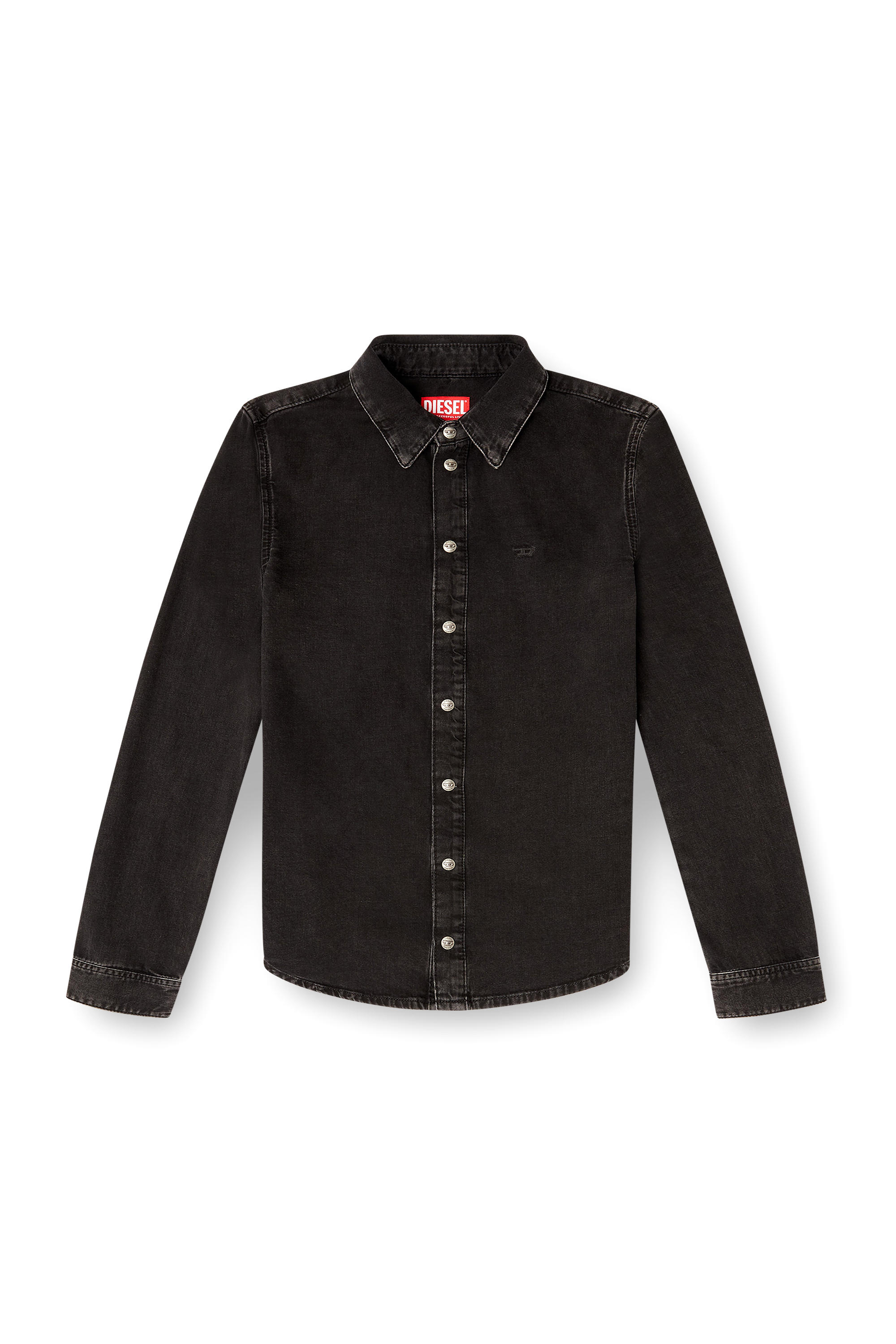 Diesel - DE-EAZY, Woman's Denim shirt with contrasting stitching in Black - 4
