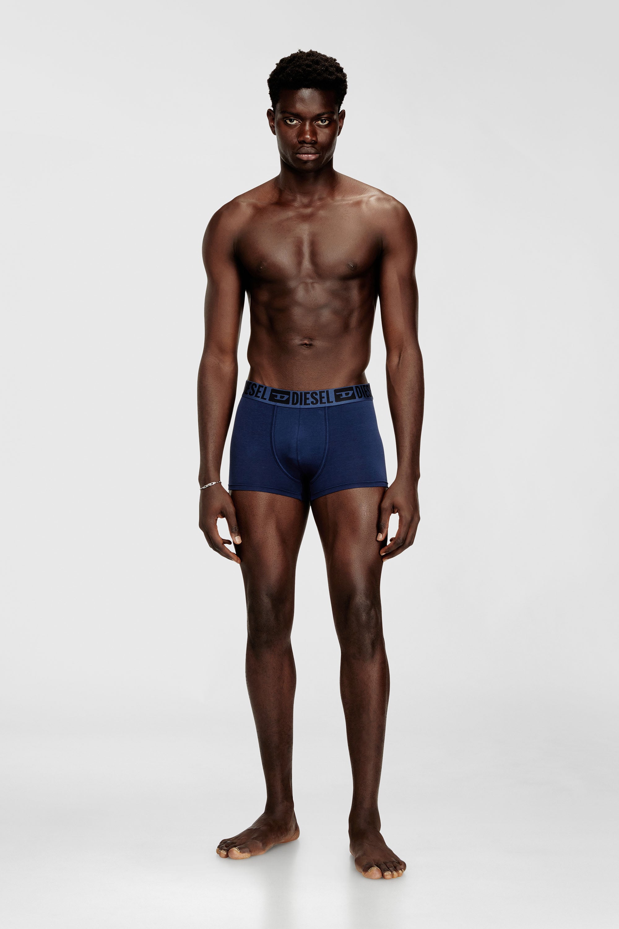Diesel - MIKE-D-CORE-3PACK, Male's Three-pack of stretch cotton boxer briefs with tonal waistband in Blue/Black - 2