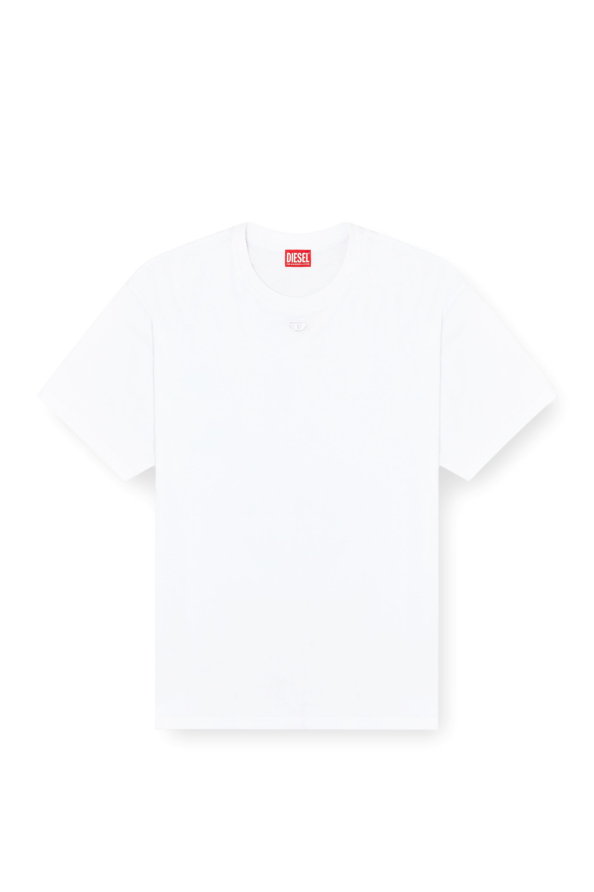 Diesel - T-BOXT-DCO, Camiseta de algod&oacute;n relajada con bordado Oval D Hombre in Blanco - 2