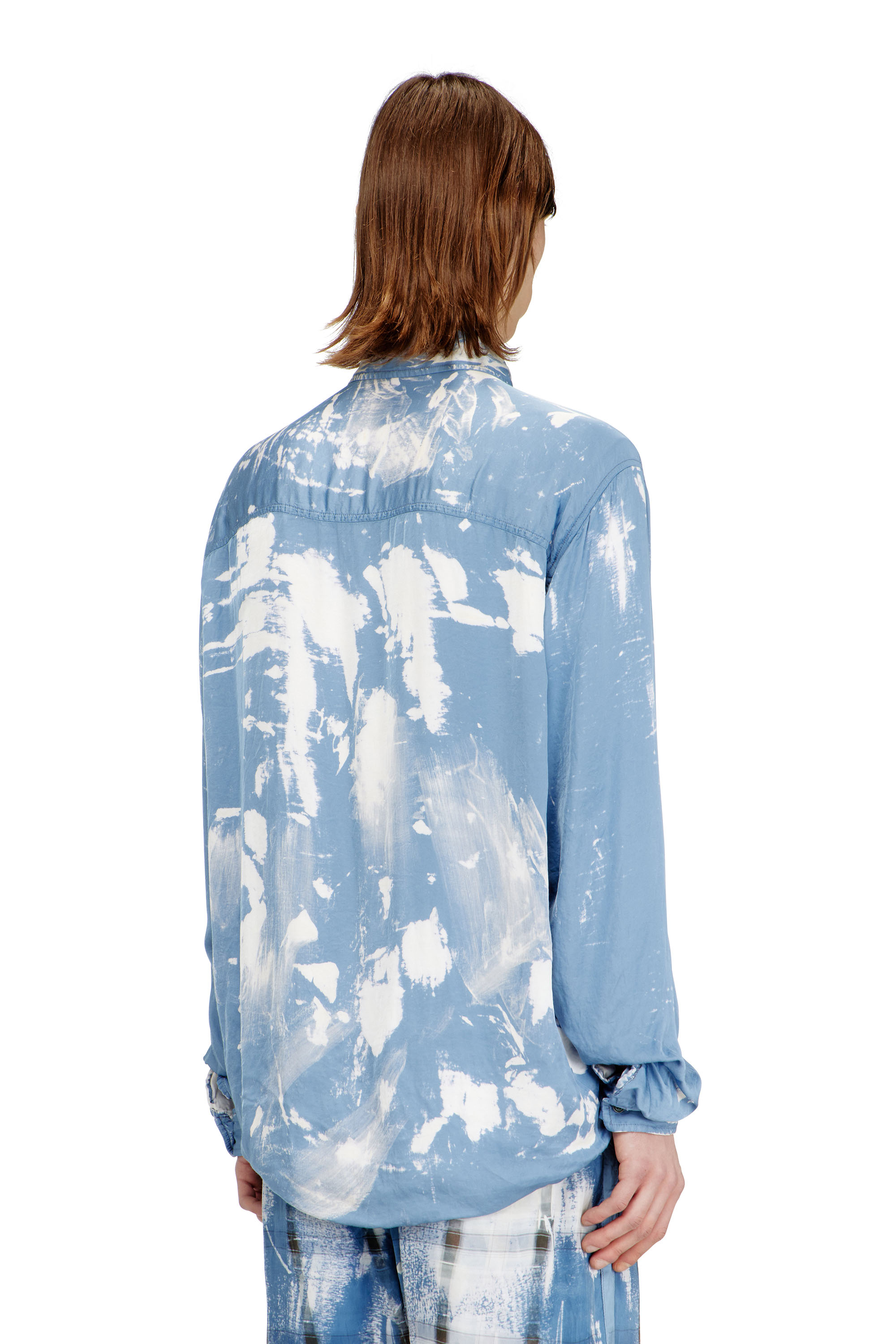 Diesel - S-RAMON-PLAIN, Man's Shirt with X-ray effect in Light Blue - 4