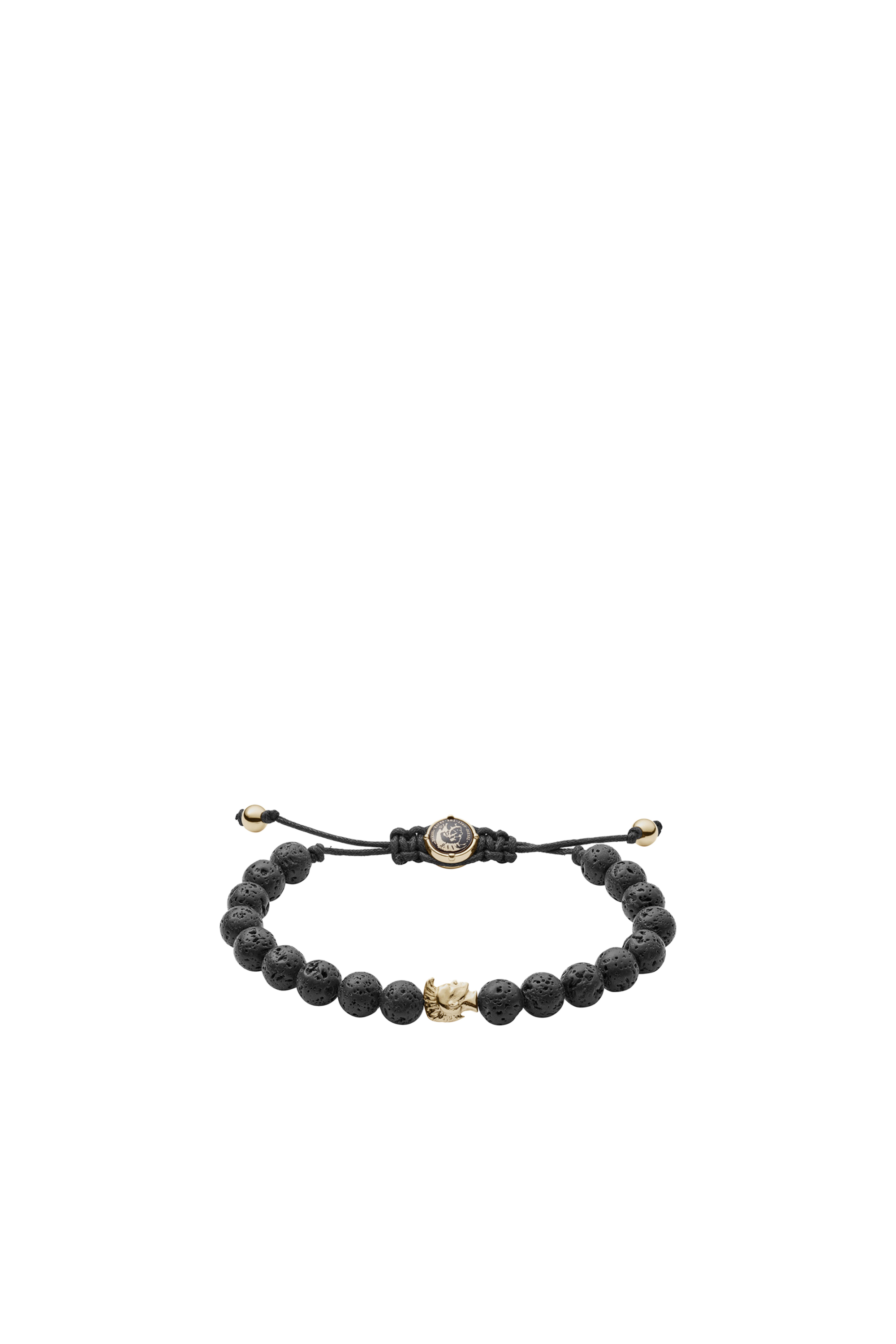 Diesel - DX1069, Man's Black lava beads bracelet in Black - 1