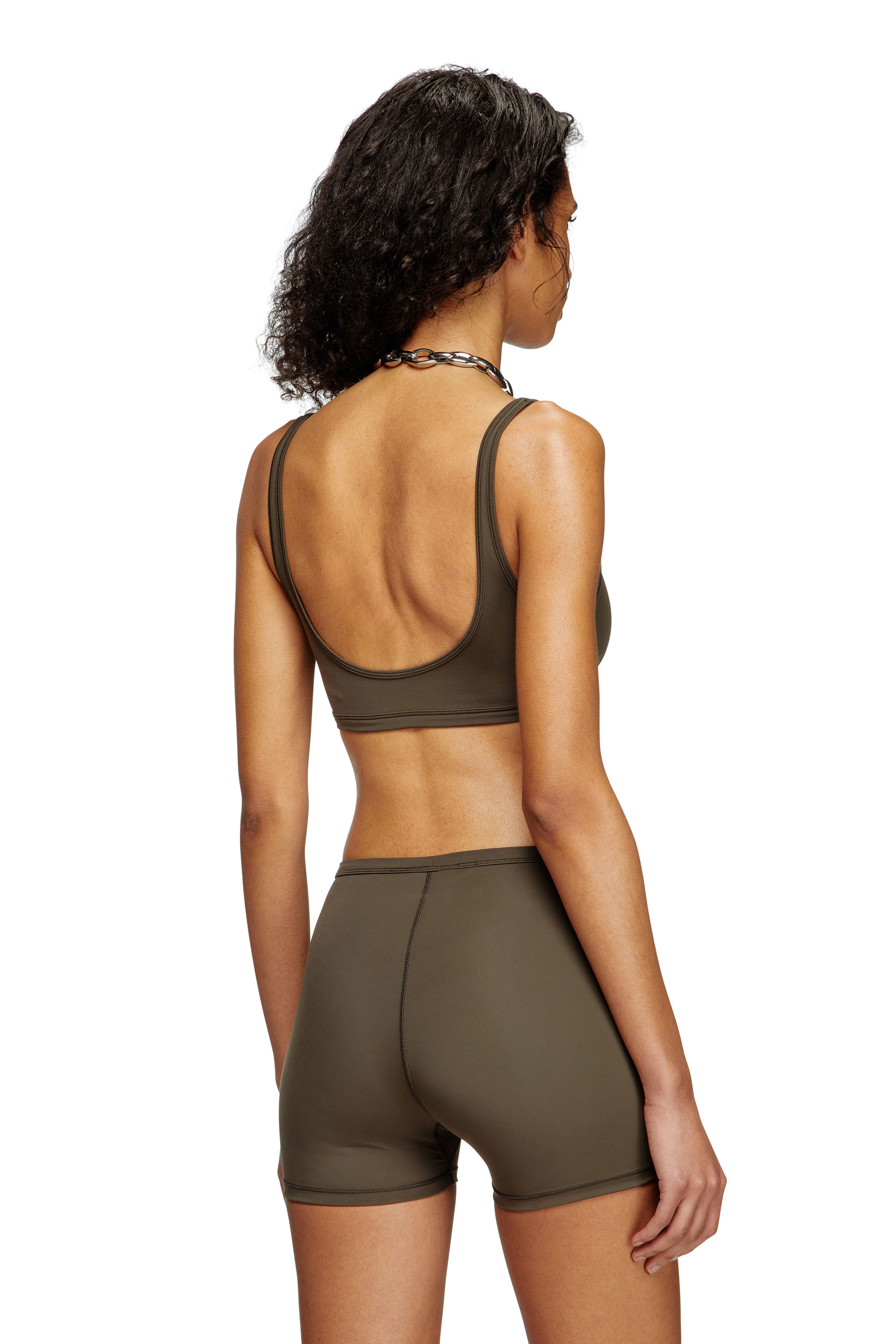 Diesel - CHELSEA-UTLT, Female's Sports bra with cut-out logo in Brown - 3
