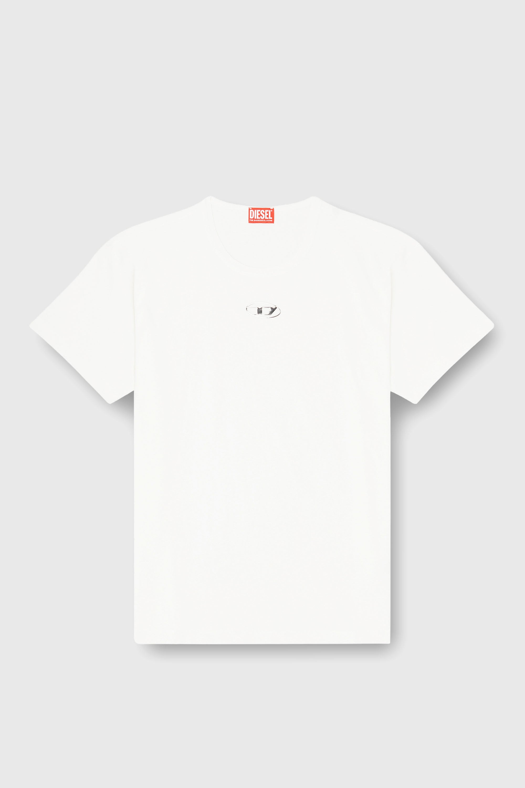 Diesel - T-NORM-IOD, Man's Light cotton T-shirt with metallic Oval D logo in White - 2