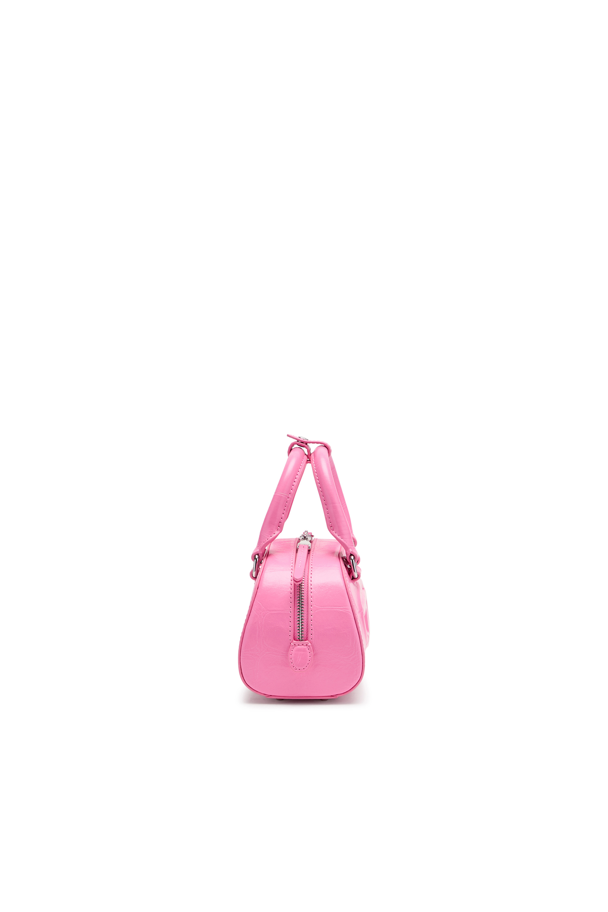 Diesel - 1DR DOME CROSSBODY, Female's 1DR Dome-Mini bowling bag in croc-effect leather in Pink - 4