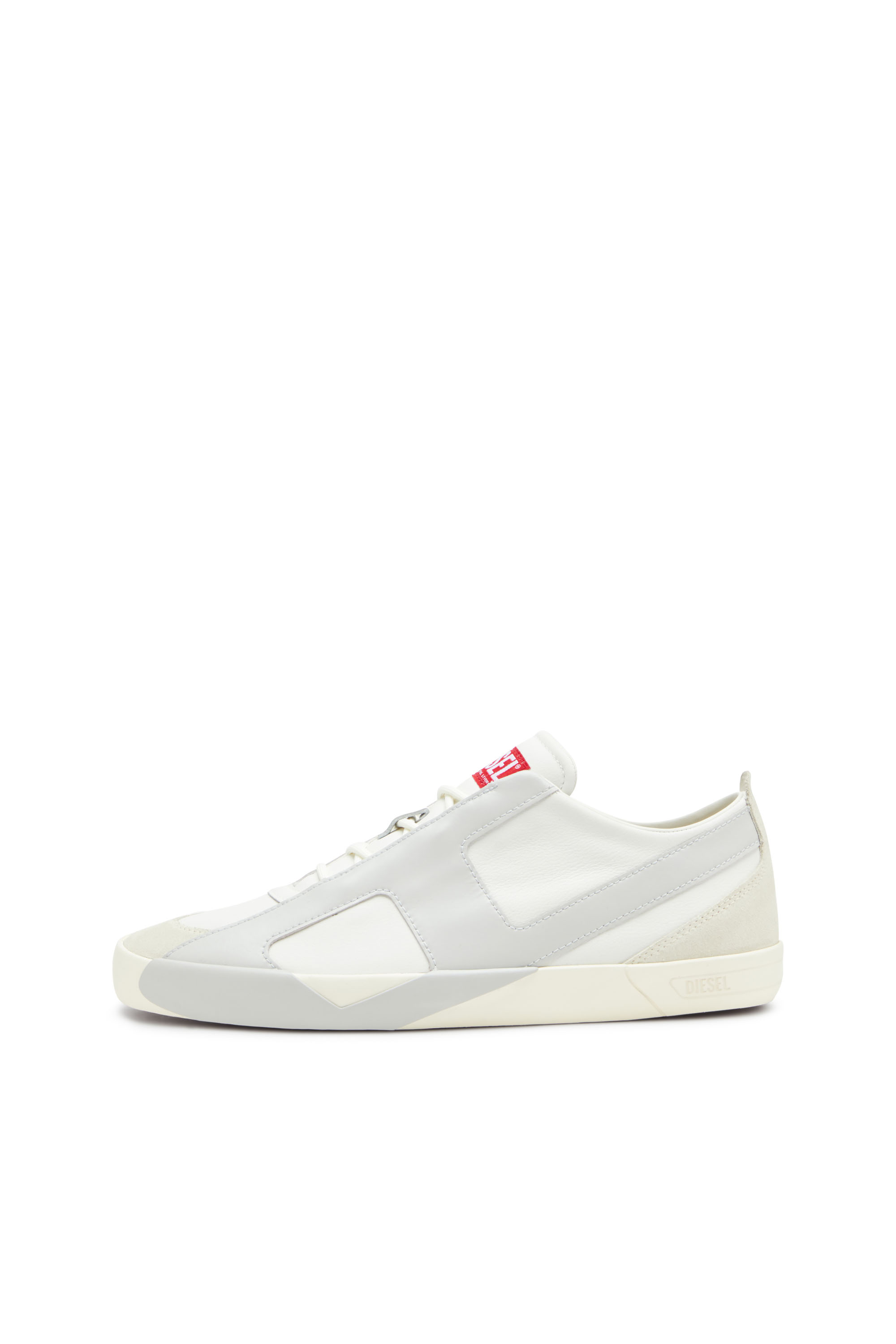 Diesel - S-SLANTE-D LOW, Male's S-Slante-D-Sneakers in suede and leather with D logo in White/Grey - 3