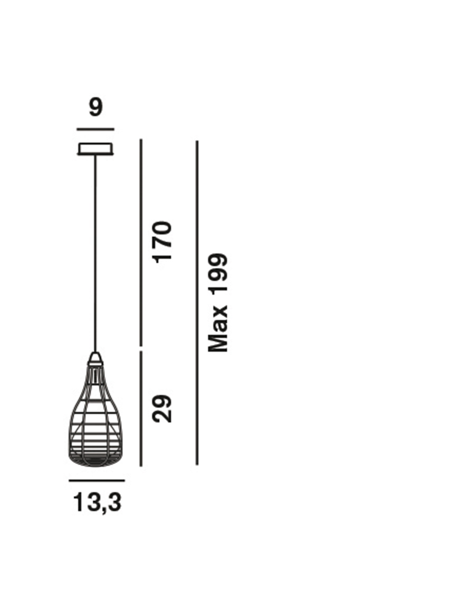Diesel - CAGE SOSPENSIONE MIC, Lámpara colgante con jaula decorativa Unisex in Negro - 2