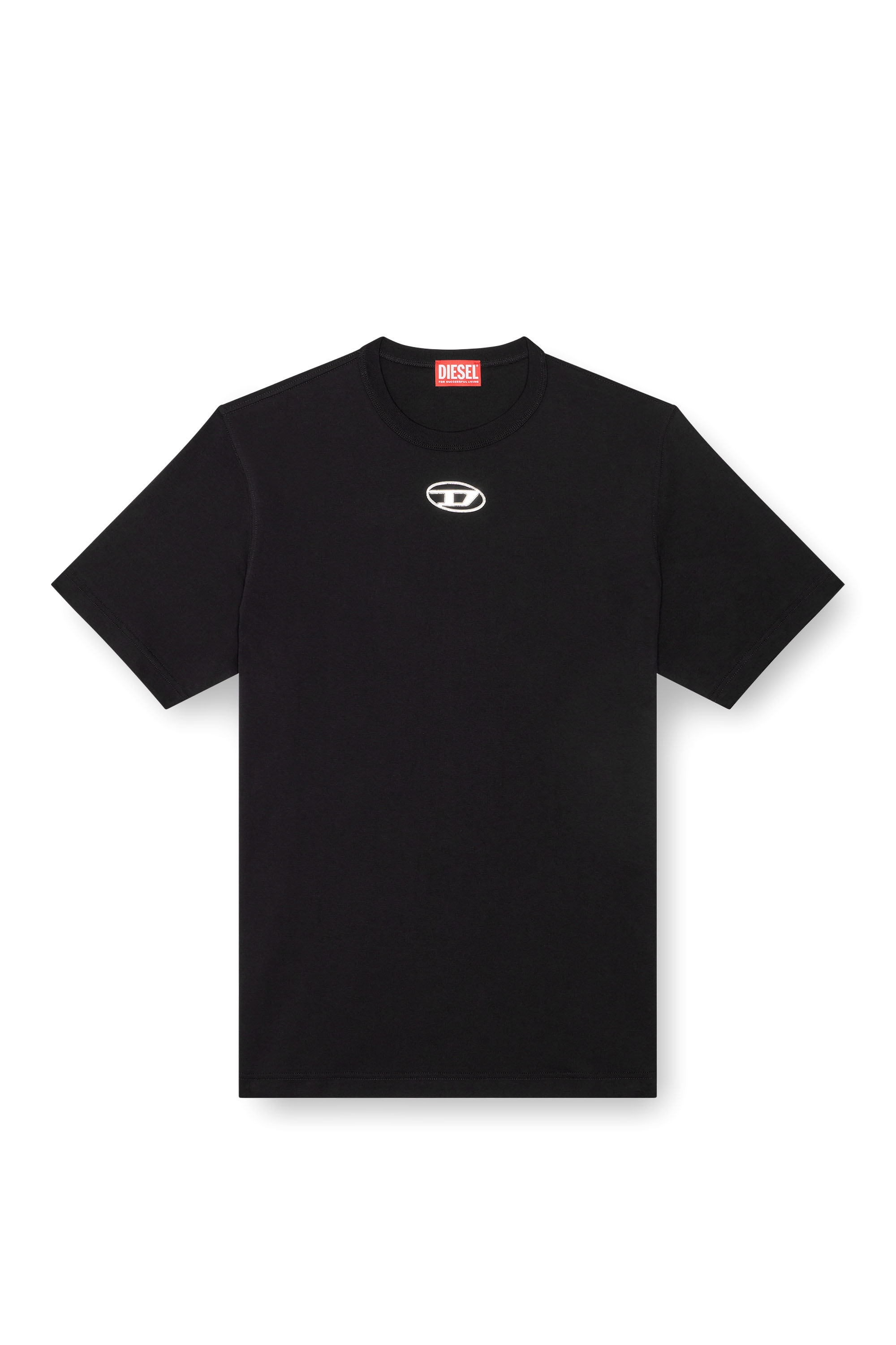 Diesel - T-JUST-OD, Man's T-shirt with injection moulded logo in Black - 2