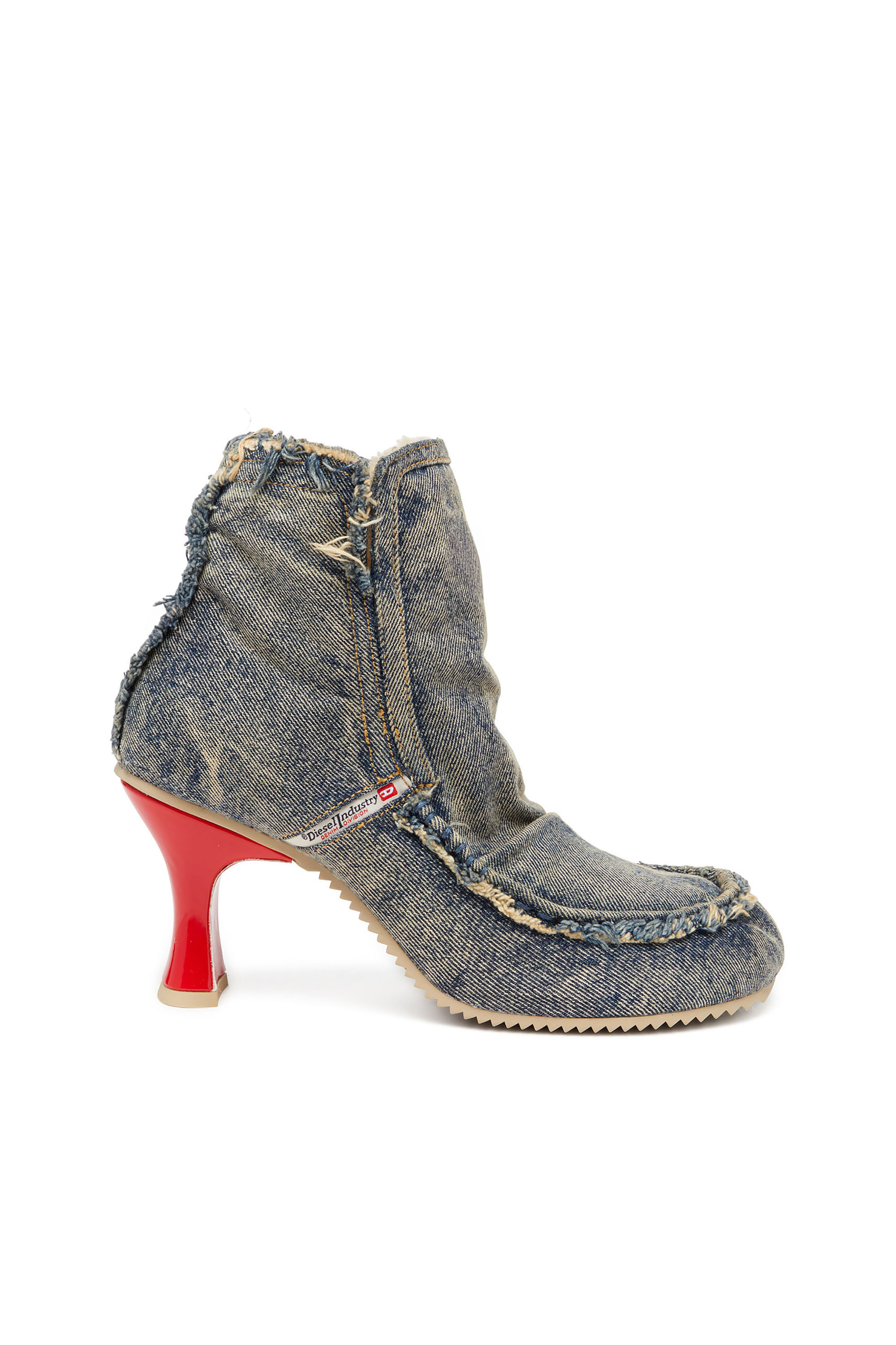 Diesel - D-WOODSTOCK HEEL AB, D-Woodstock - Bottes en denim à talon Femme in Bleu - 1