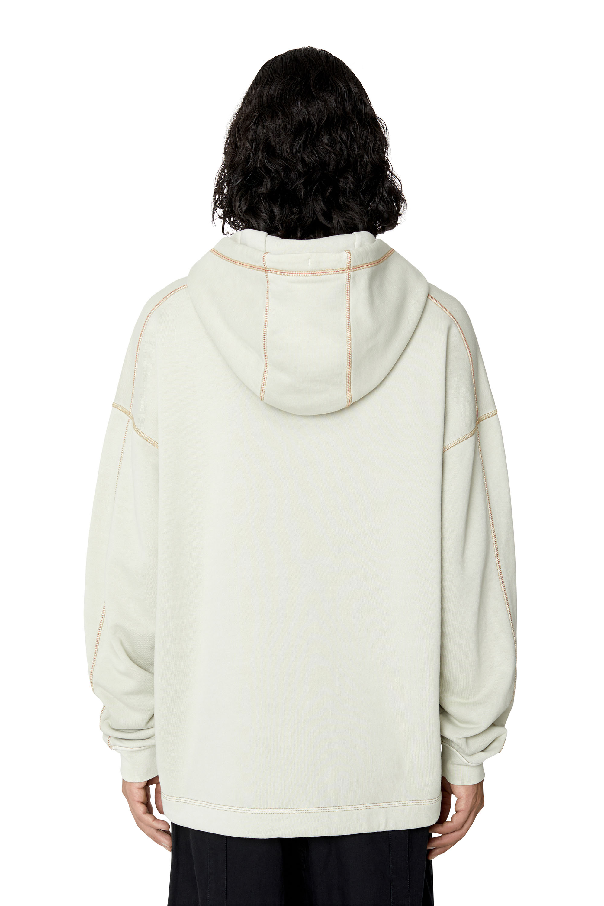 Diesel - S-VULCHOOD, Man's Logo hoodie with embroidered logo in Beige - 4