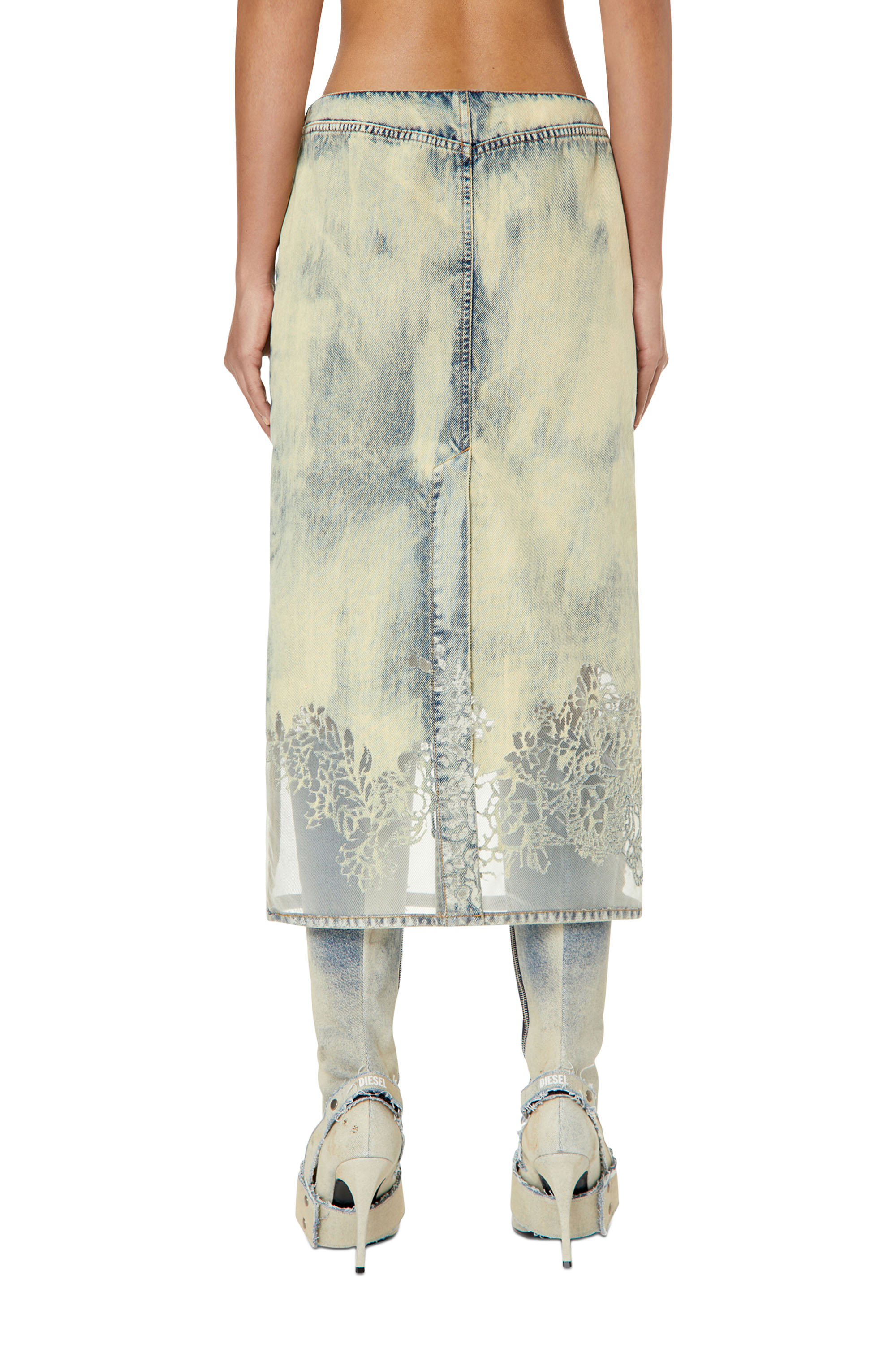 DE-PRA-FSC Woman: Midi skirt in lace denim | Diesel