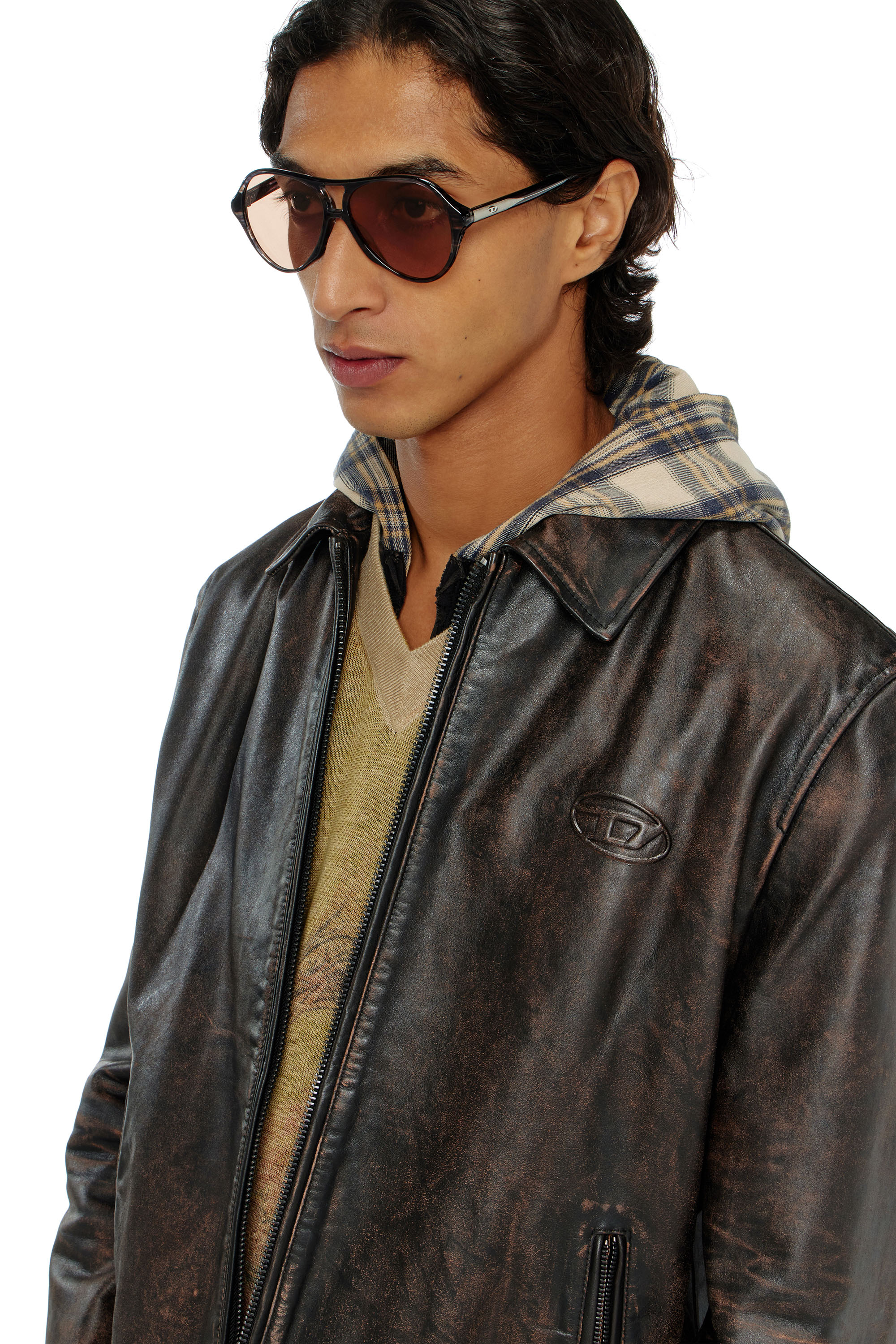 Diesel - 0DL2013U, Unisex's Pilot model sunglasses in Grey/Brown - 1