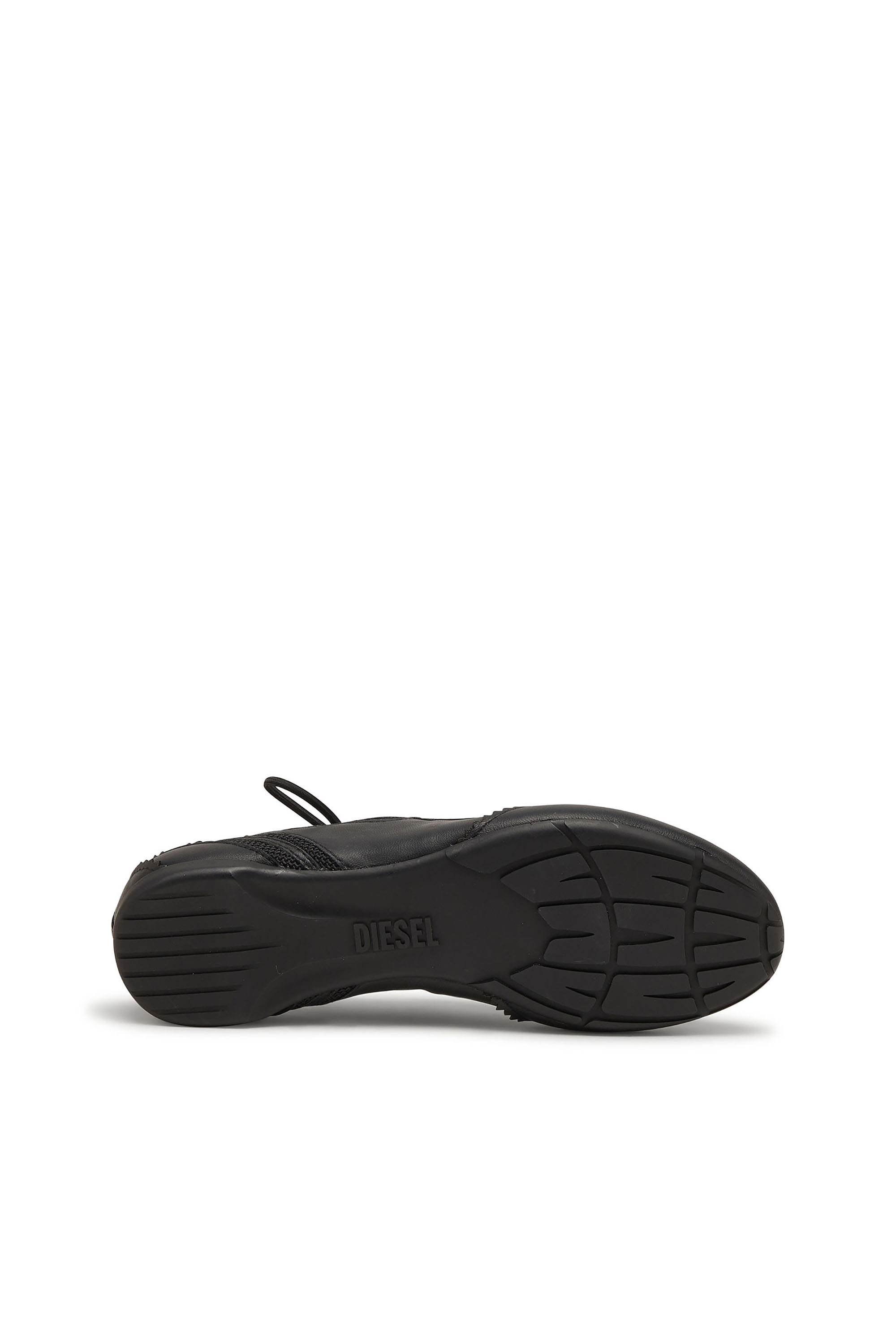 Diesel - D-MILE BALLERINA LACE UP W, D-Mile-Ballerines &agrave; lacets en cuir et mesh Femme in Noir - 4