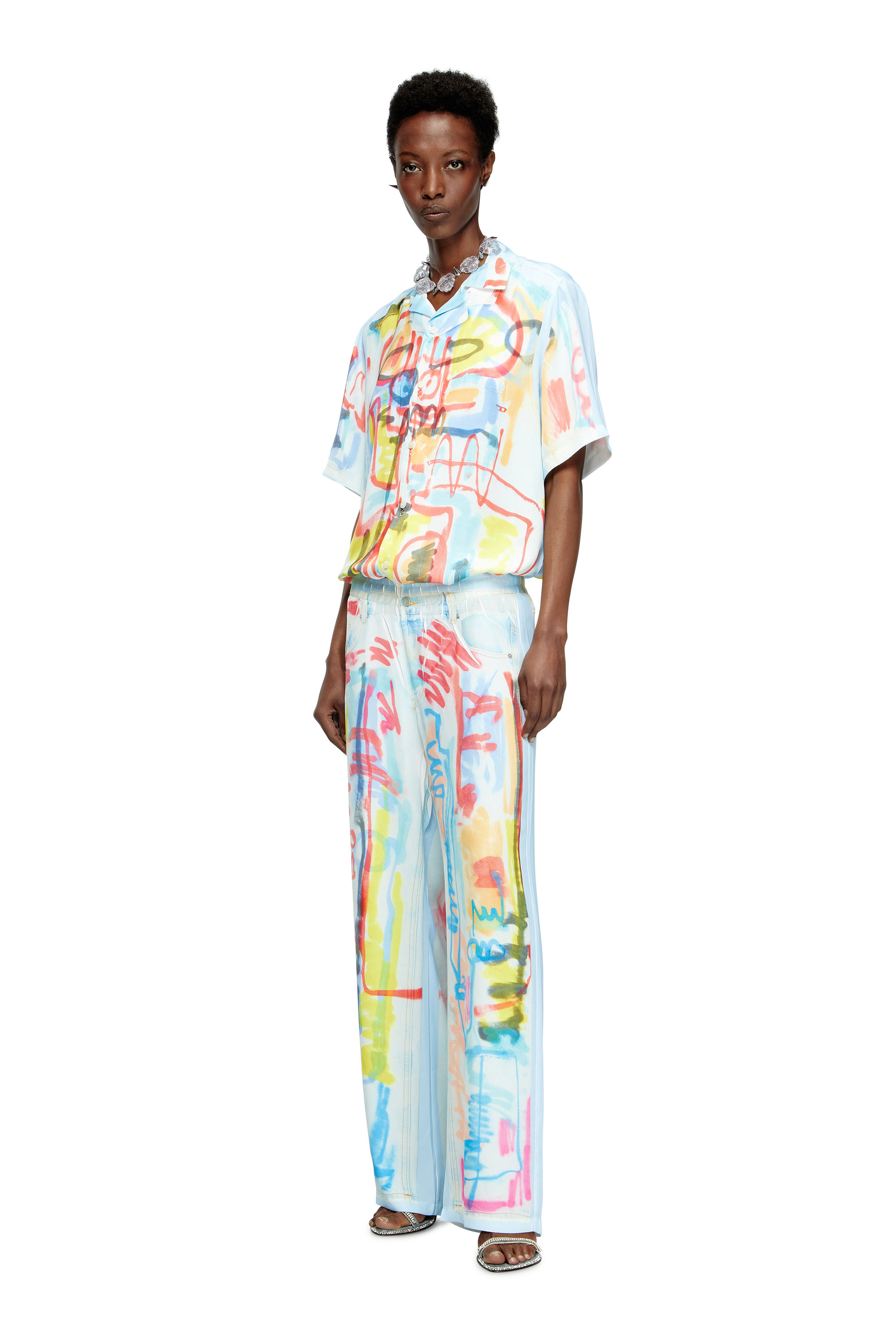 Diesel - P-AFTER-GRAFFITI-AFR, Pantalón holgado con estampado graffiti Unisex in Multicolor - 4