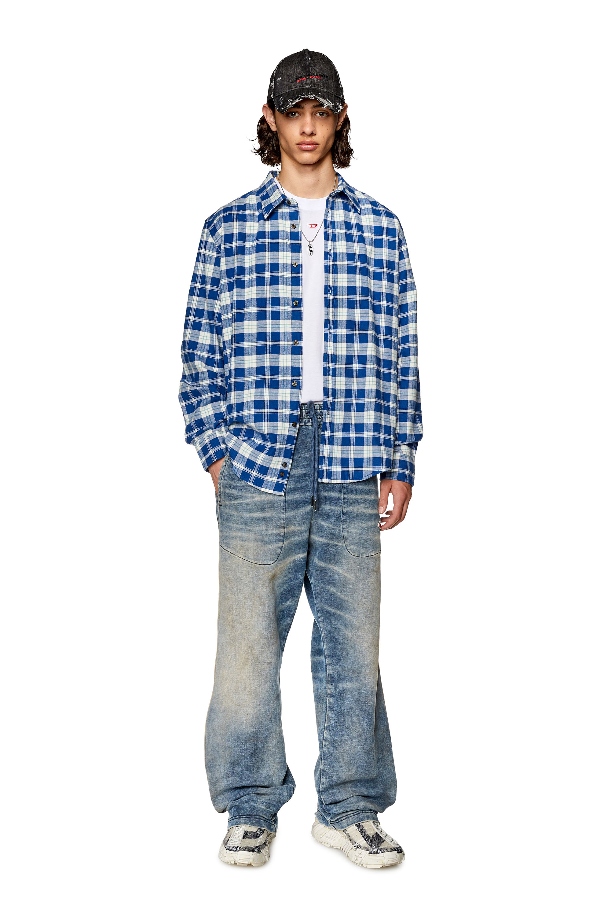 Men's Shirt in checked flannel | Multicolor | Diesel