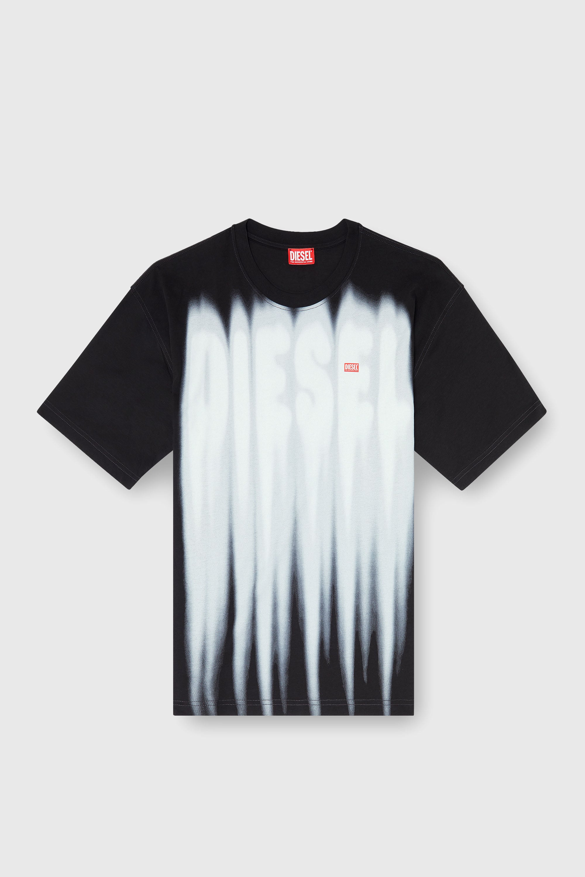 Diesel - T-BOXT-AA1, Man's Cotton T-shirt with bold logo print in White/Black - 2